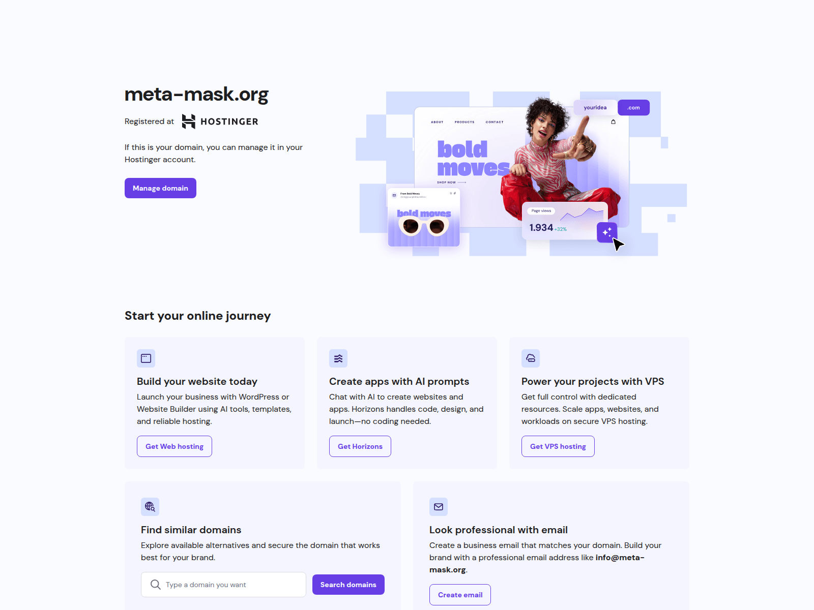 Screenshot of meta-mask.org
