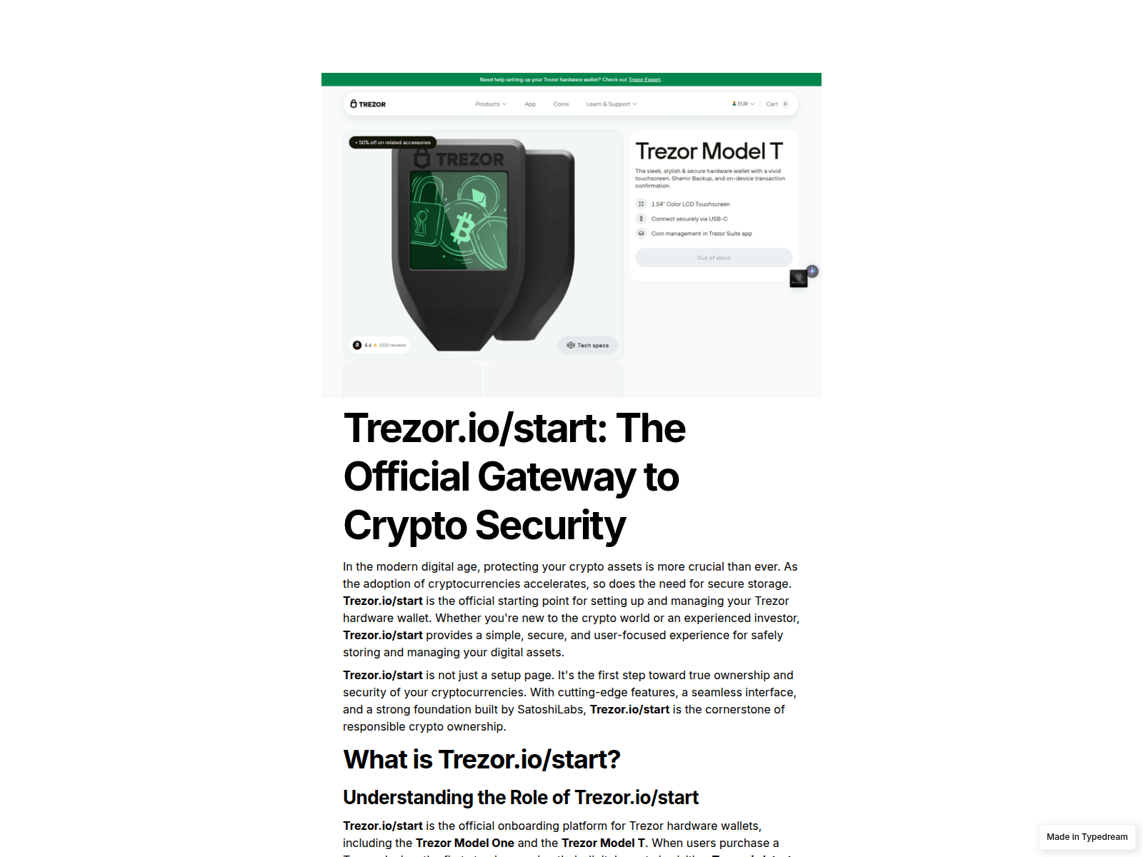 Screenshot of help-io-trezor-strt--us.typedream.app