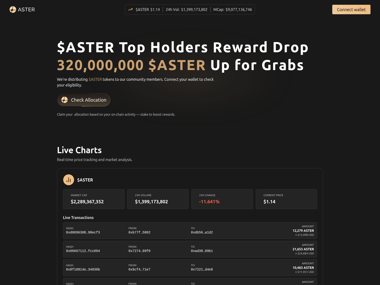 Screenshot of dapp-asterdex.com
