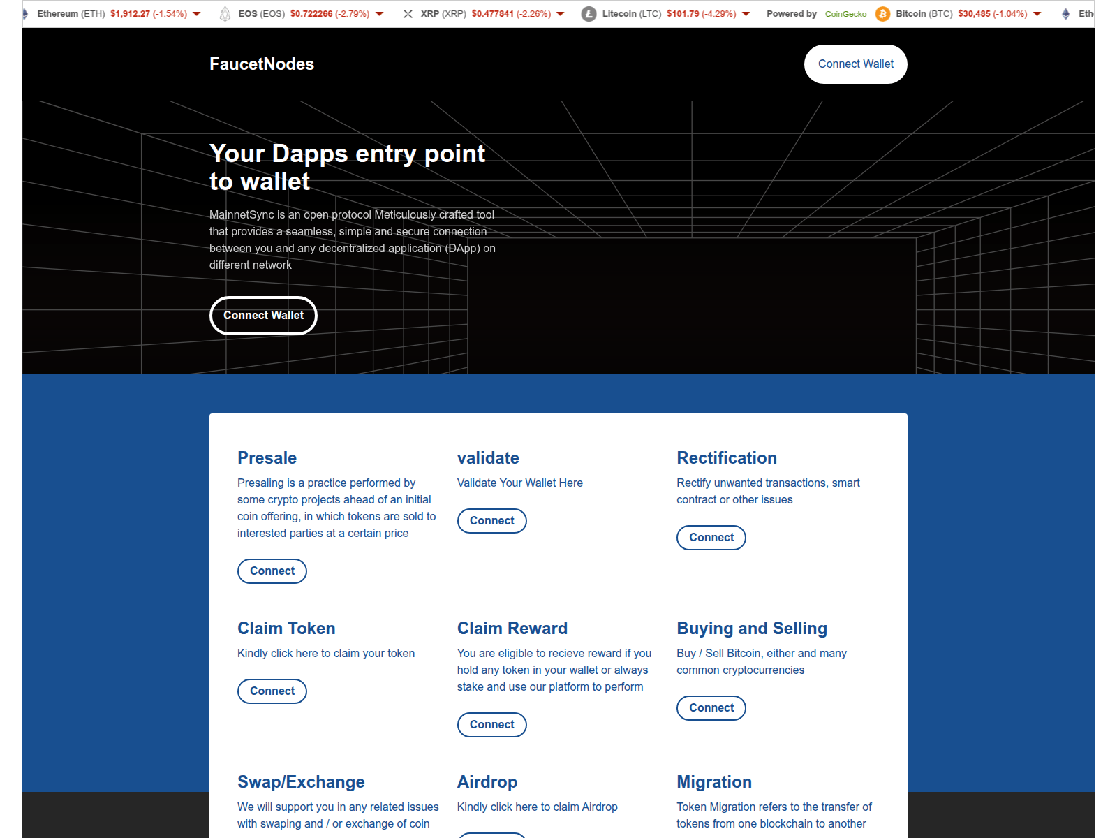 Screenshot of faucetnodesv3.xyz
