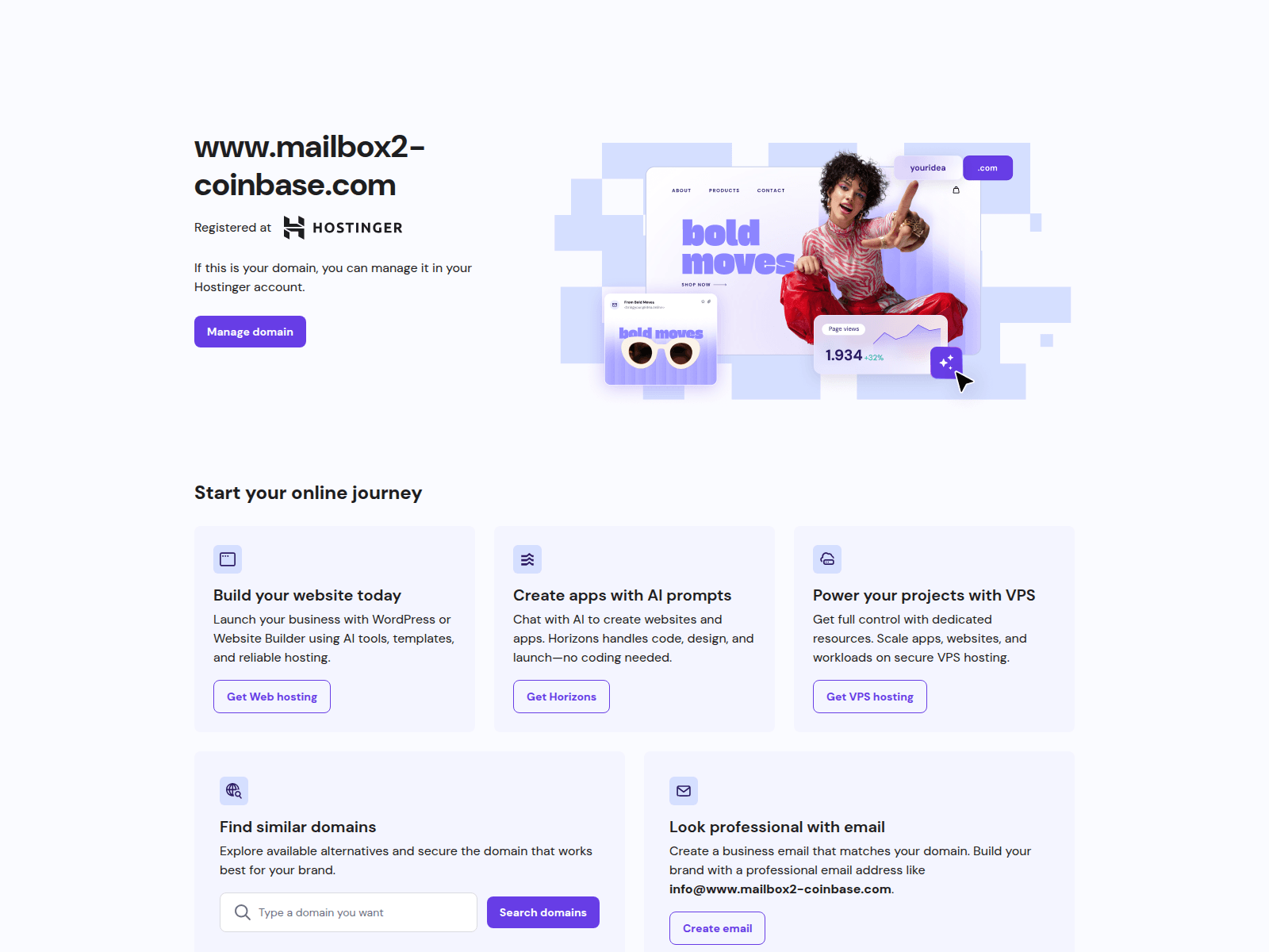 Screenshot of mailbox2-coinbase.com