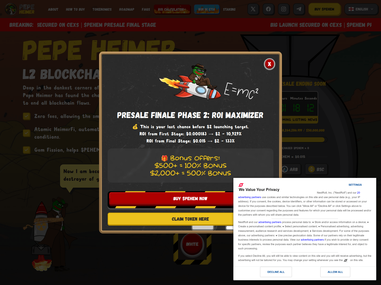 Screenshot of pepeheimer.io