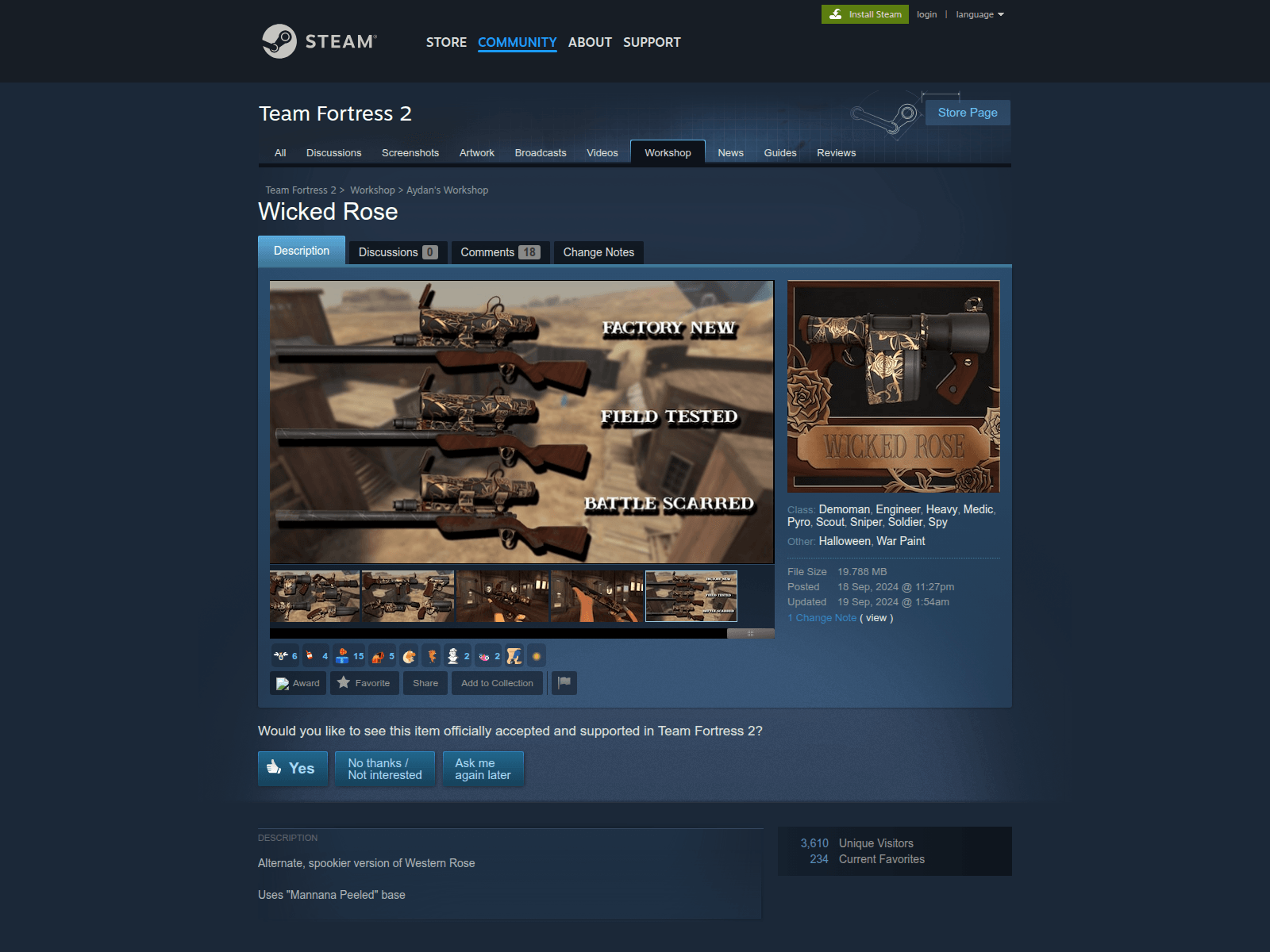 Screenshot of steam.workshopviewinfo.com
