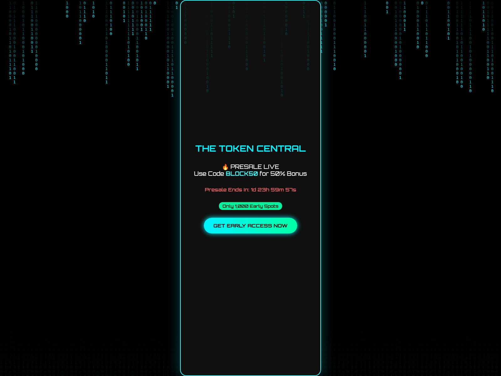 Screenshot of thetokencentral.com