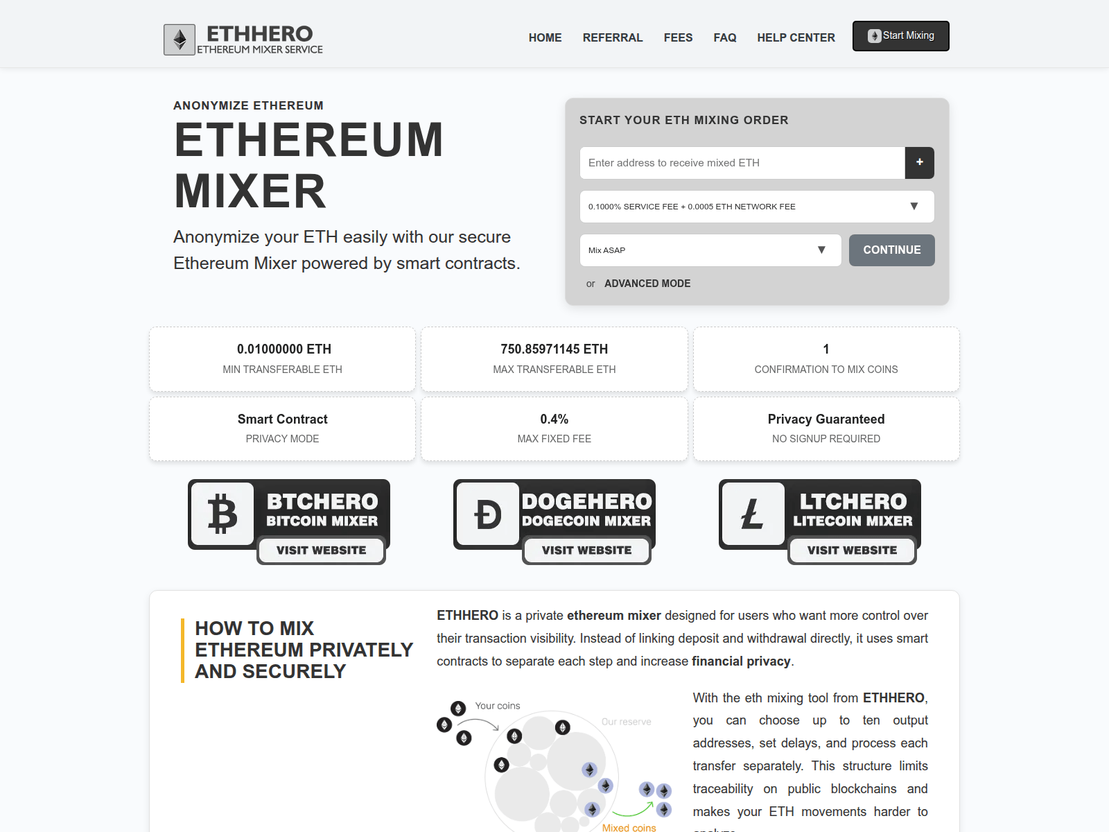 Screenshot of ethhero.pro