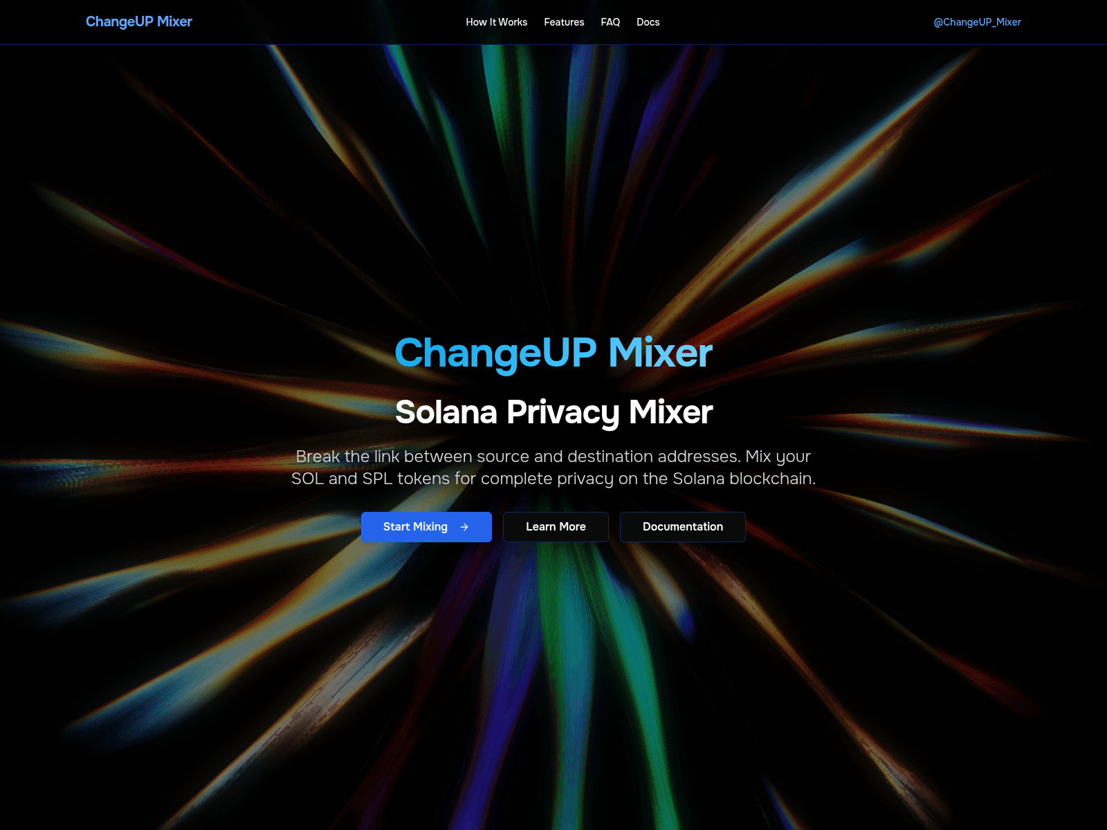 Screenshot of changeupmixer.space