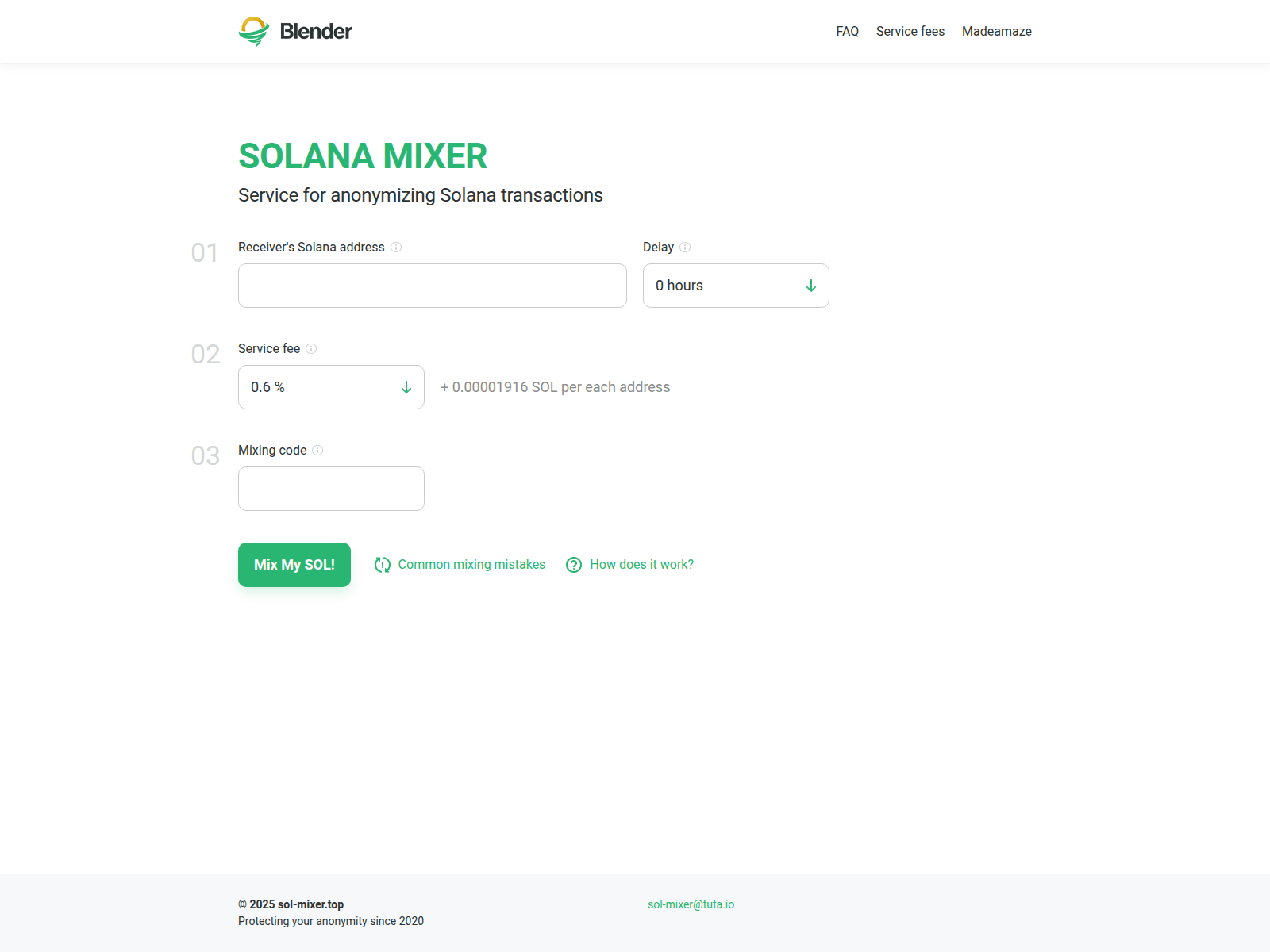 Screenshot of sol-mixer.top