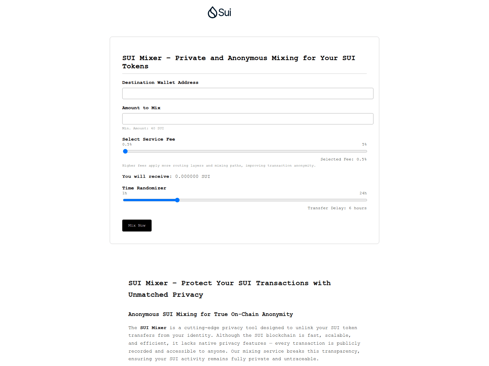 Screenshot of sui-mix.com