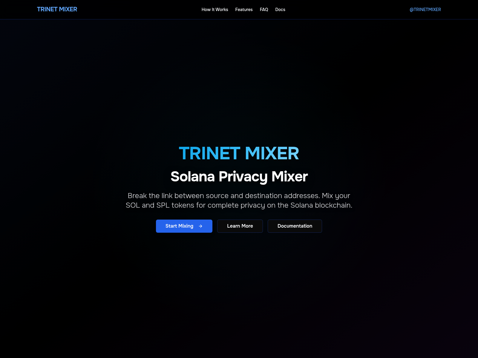 Screenshot of trinetmixer.space