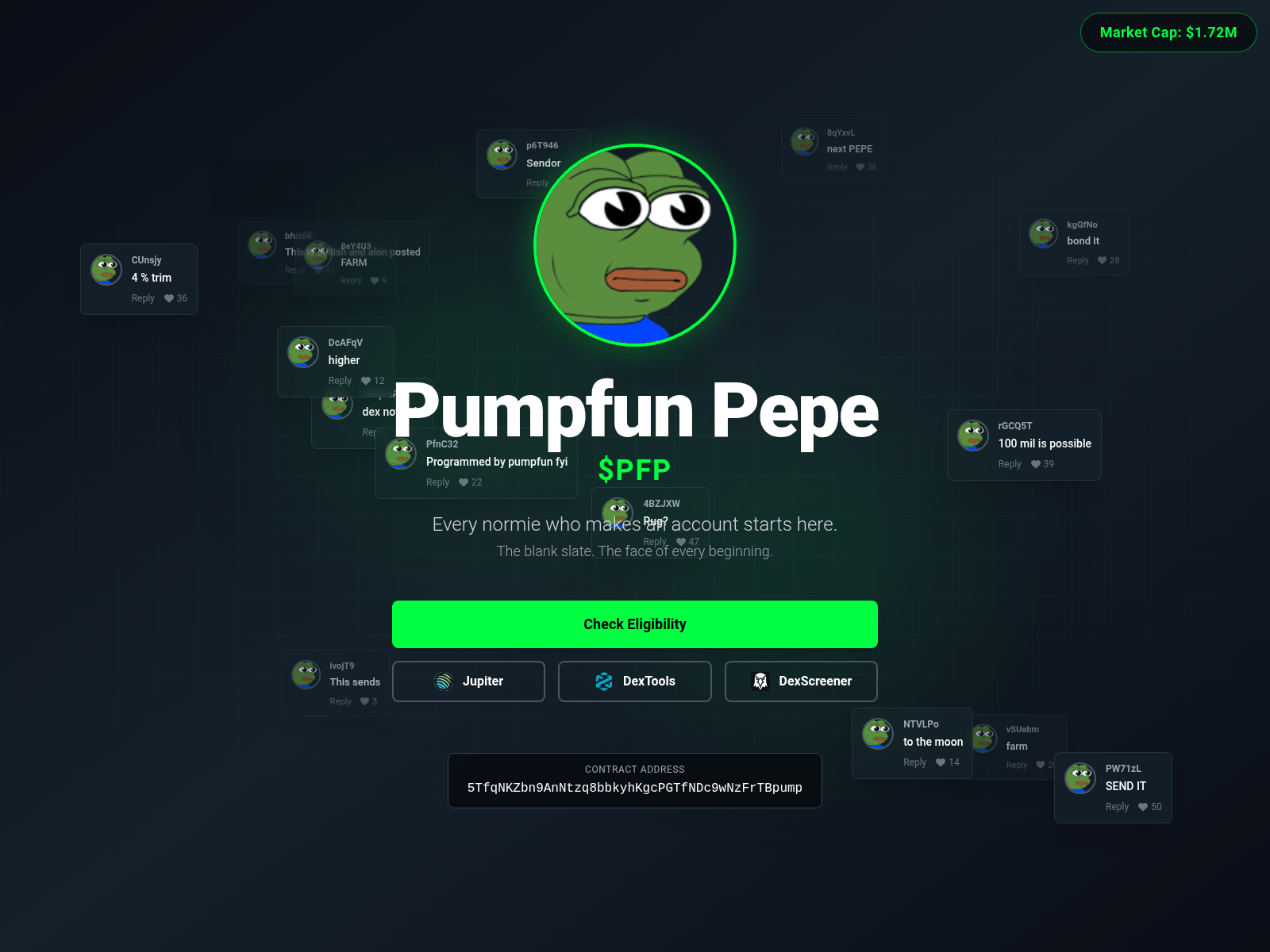 Screenshot of pfpepe.net