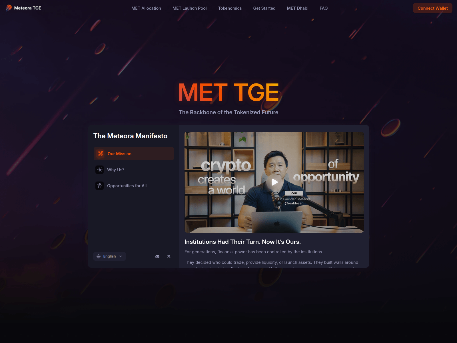 Screenshot of meteora.founation.network