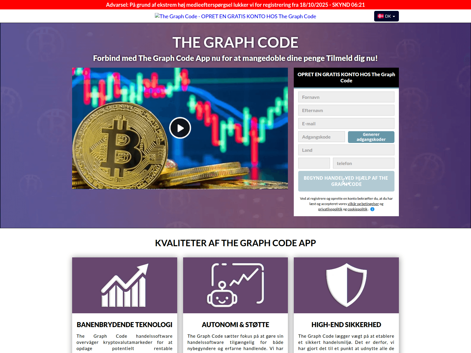 Screenshot of thegraphcode.trackfinanceworld.com