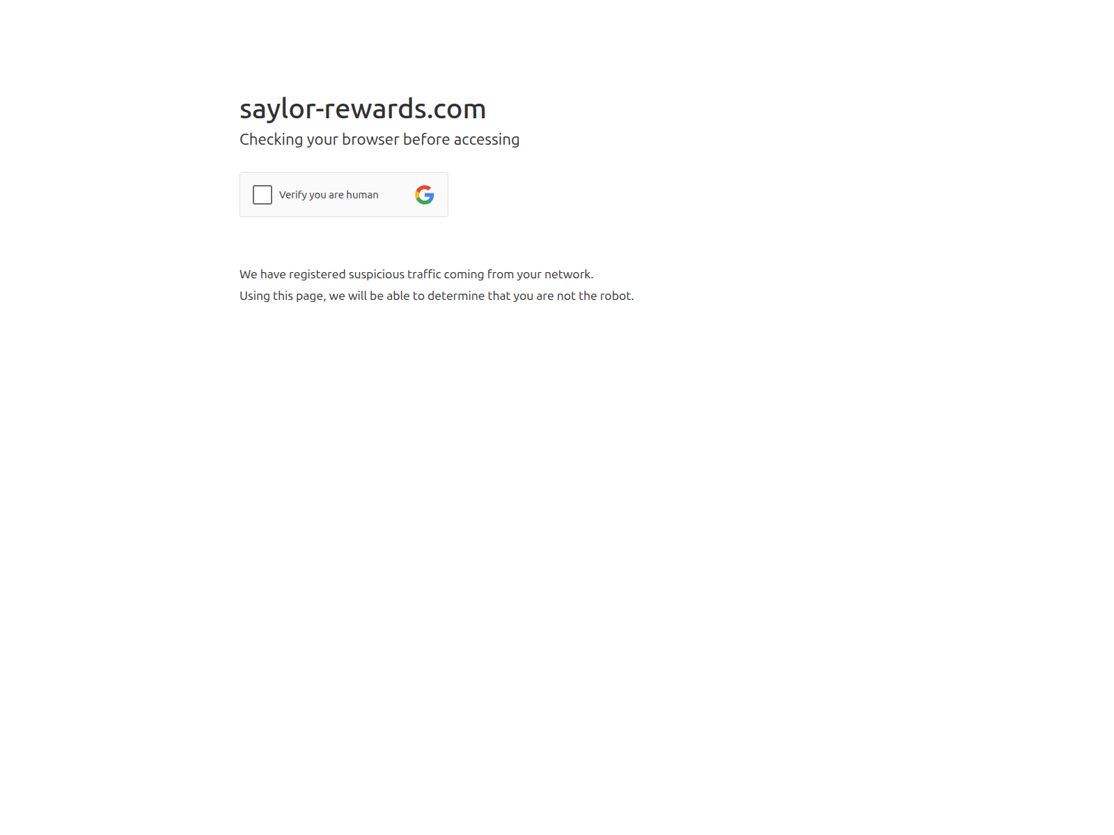 Screenshot of saylor-rewards.com