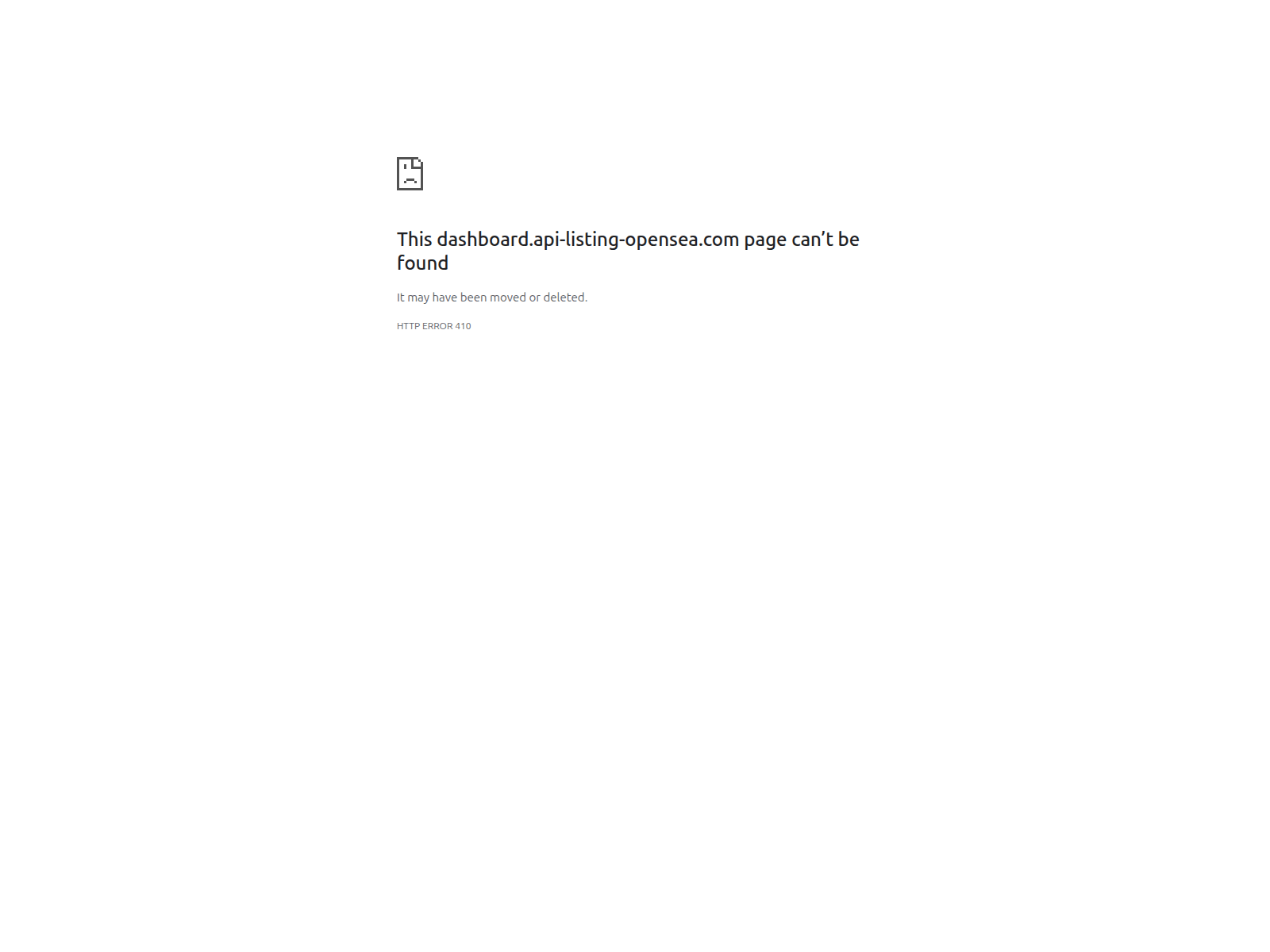 Screenshot of dashboard.api-listing-opensea.com