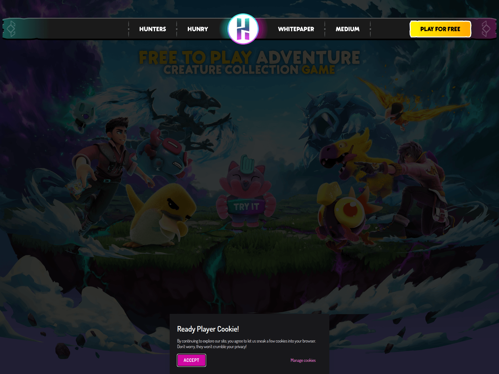 Screenshot of hunteruniverse.app