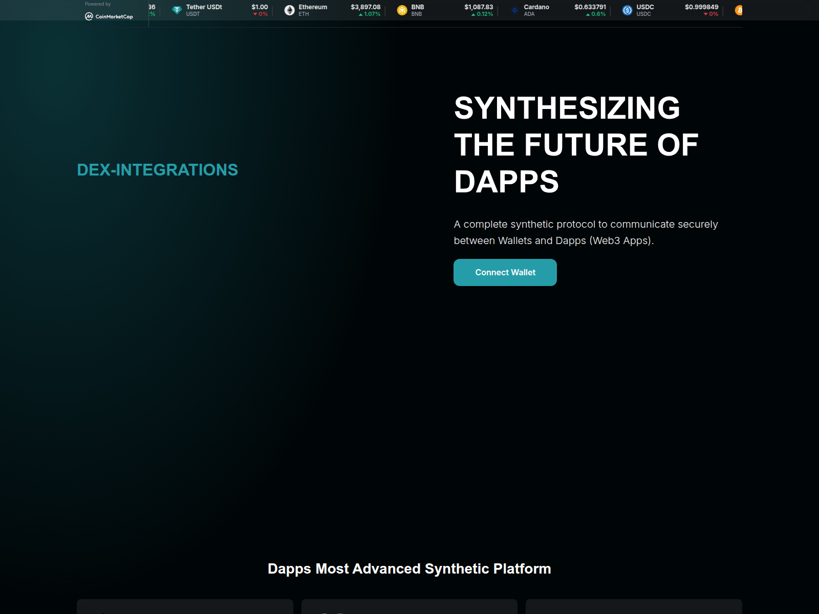 Screenshot of dappsynthetics.online
