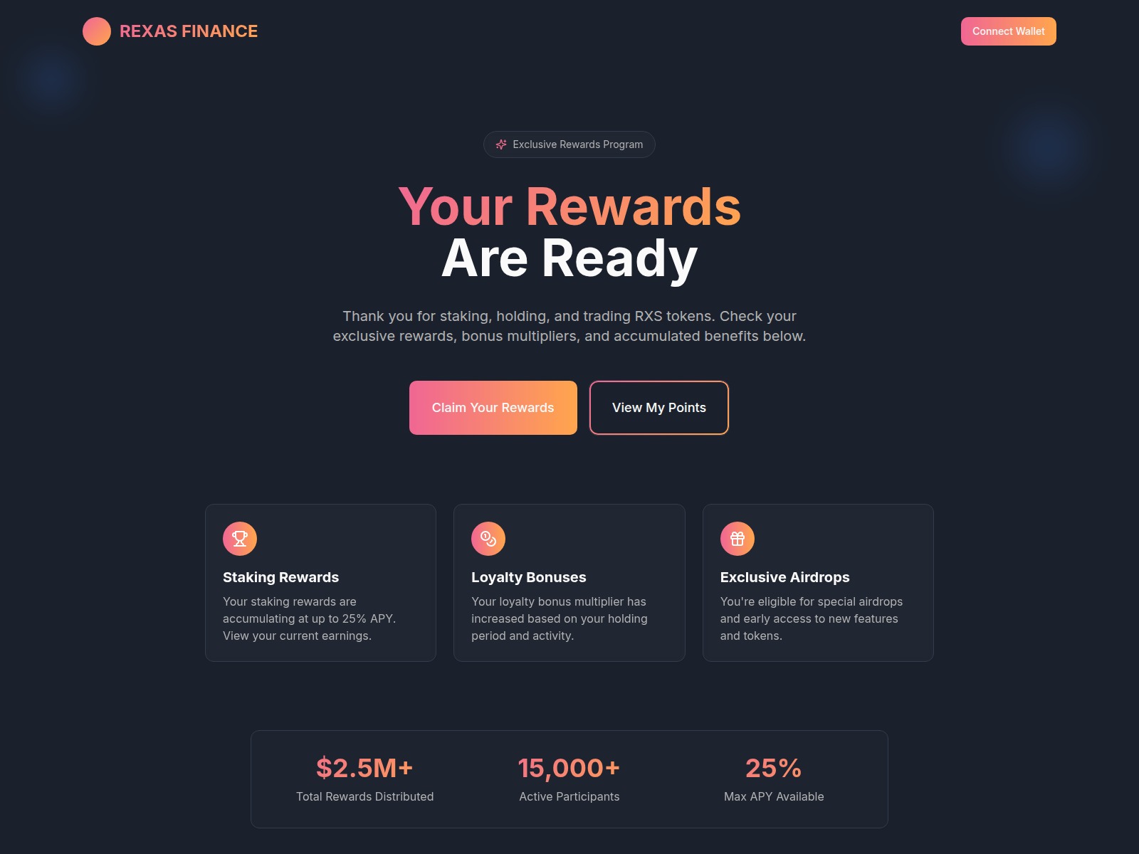 Screenshot of rexasrewards.blog