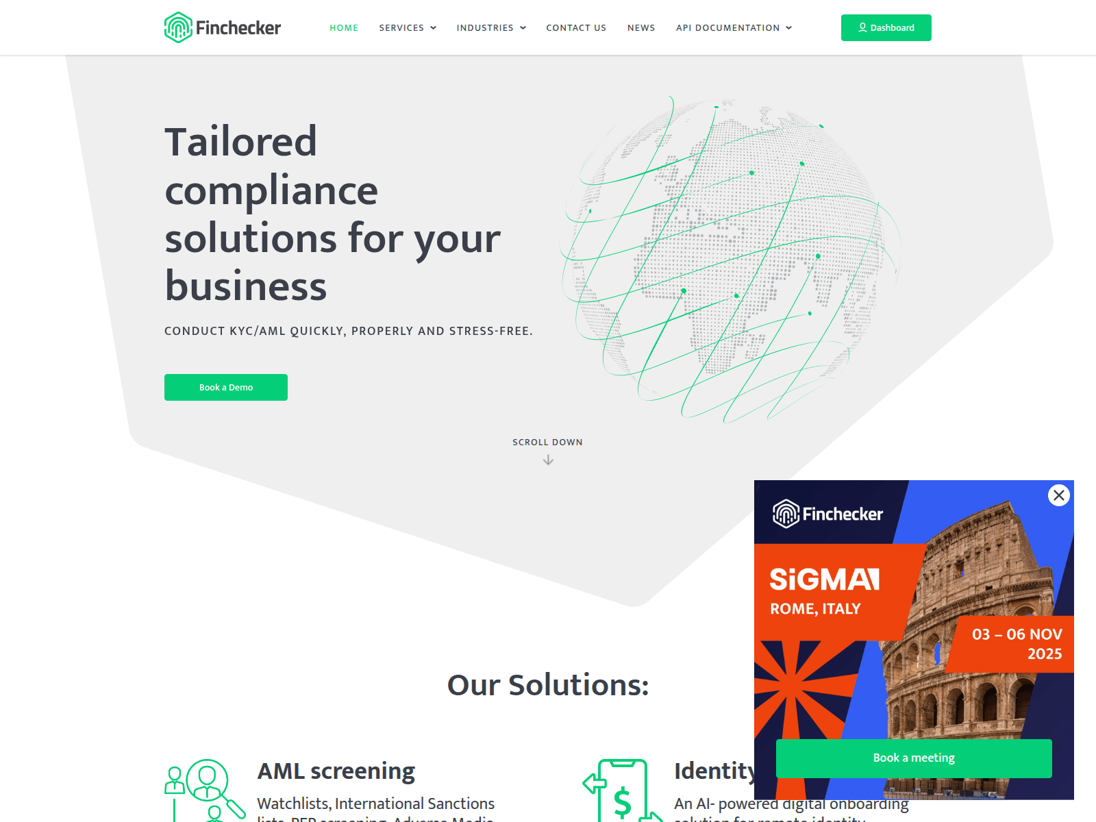 Screenshot of finchecker.eu