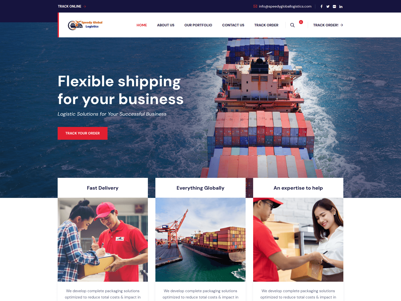 Screenshot of speedygloballogistics.com