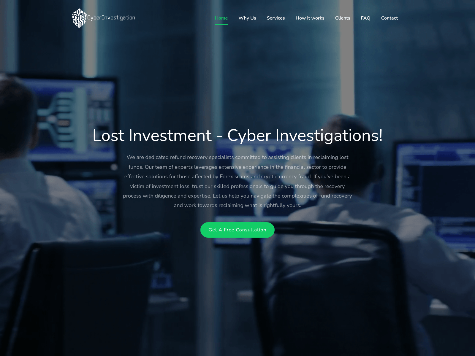 Screenshot of cyberinvestigations.online