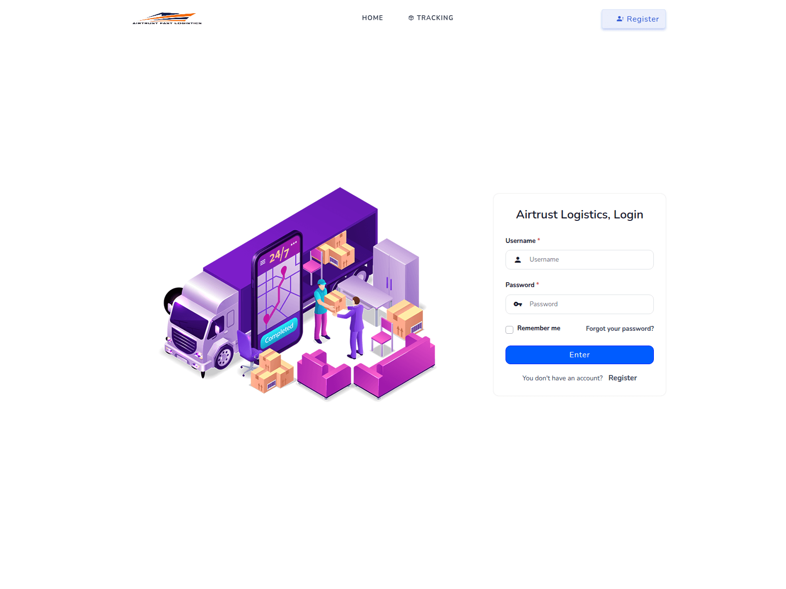 Screenshot of airtrustfastlogistics.com.fastearnersfx.com