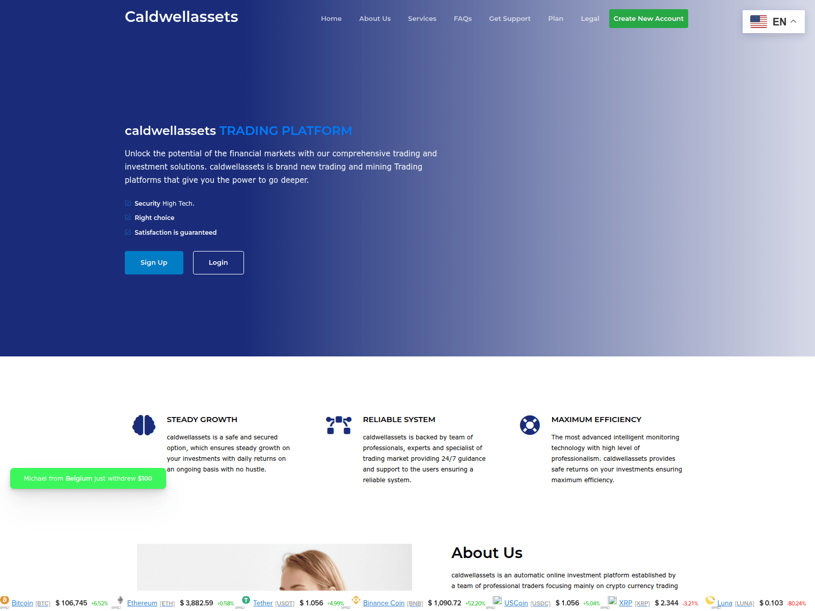 Screenshot of caldwellassets.com