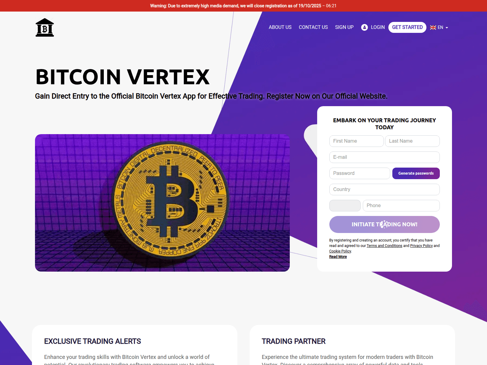Screenshot of the-bitcoin-vertex.com