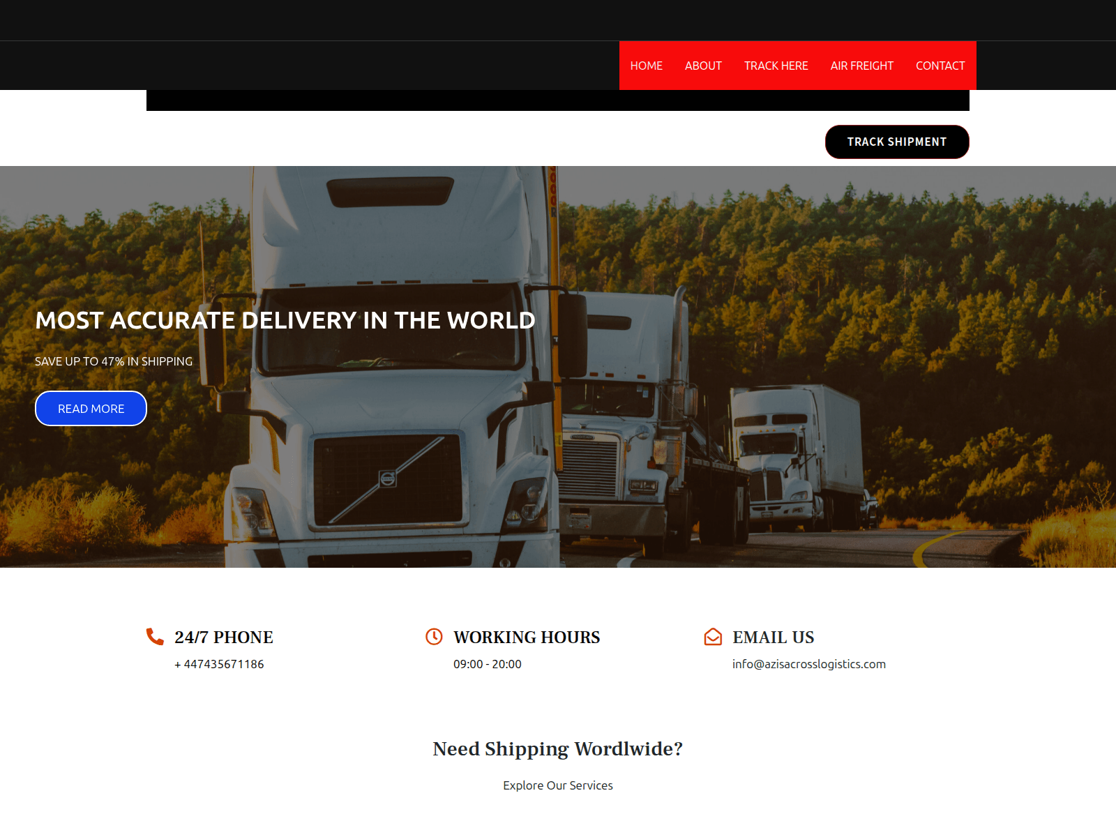 Screenshot of azisacrosslogistics.com
