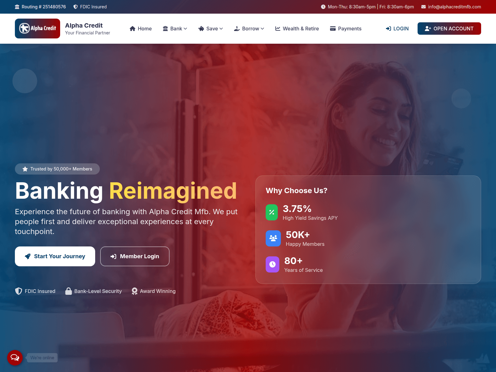 Screenshot of alphacreditmfb.com
