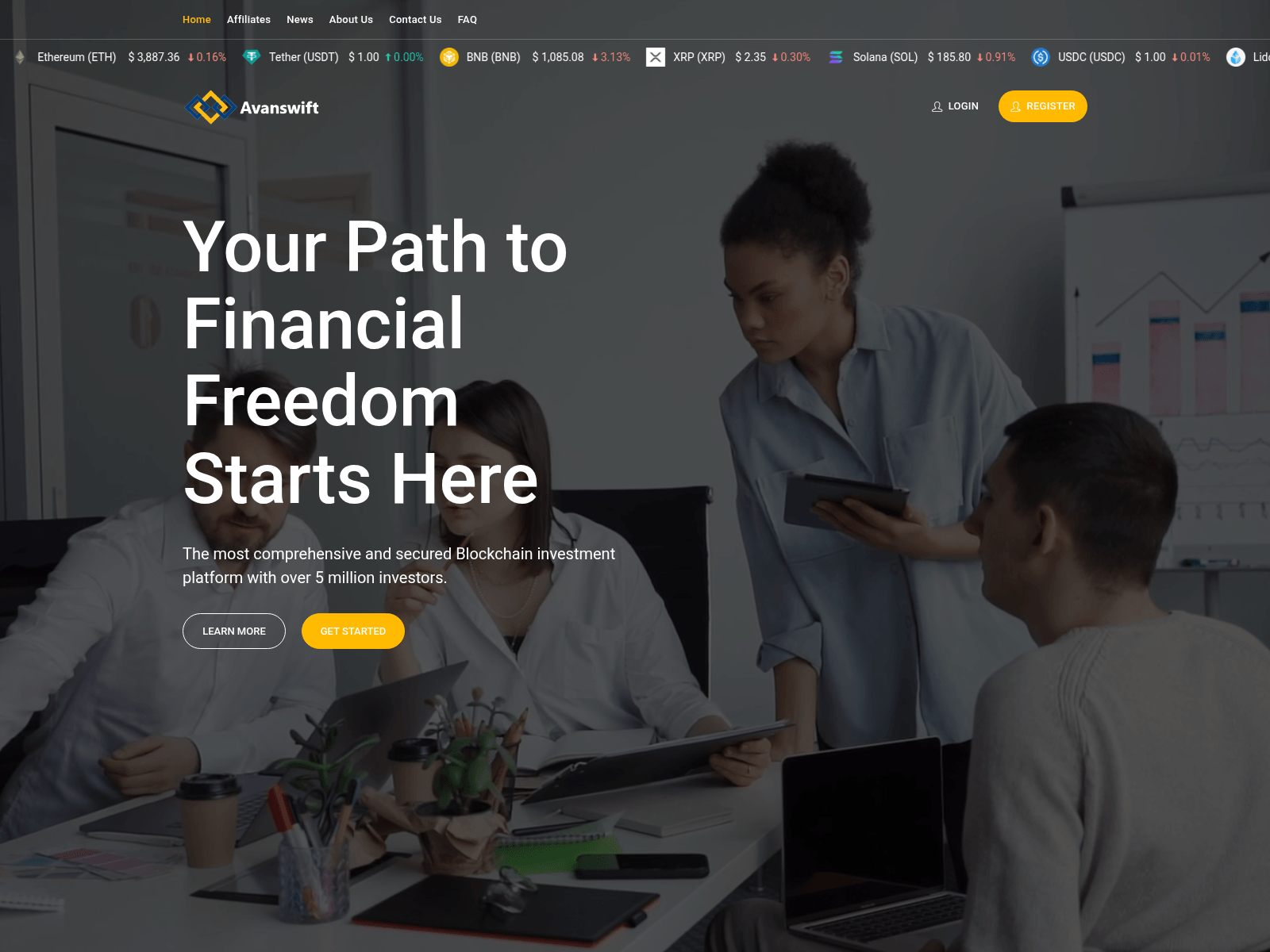 Screenshot of avanswift.com