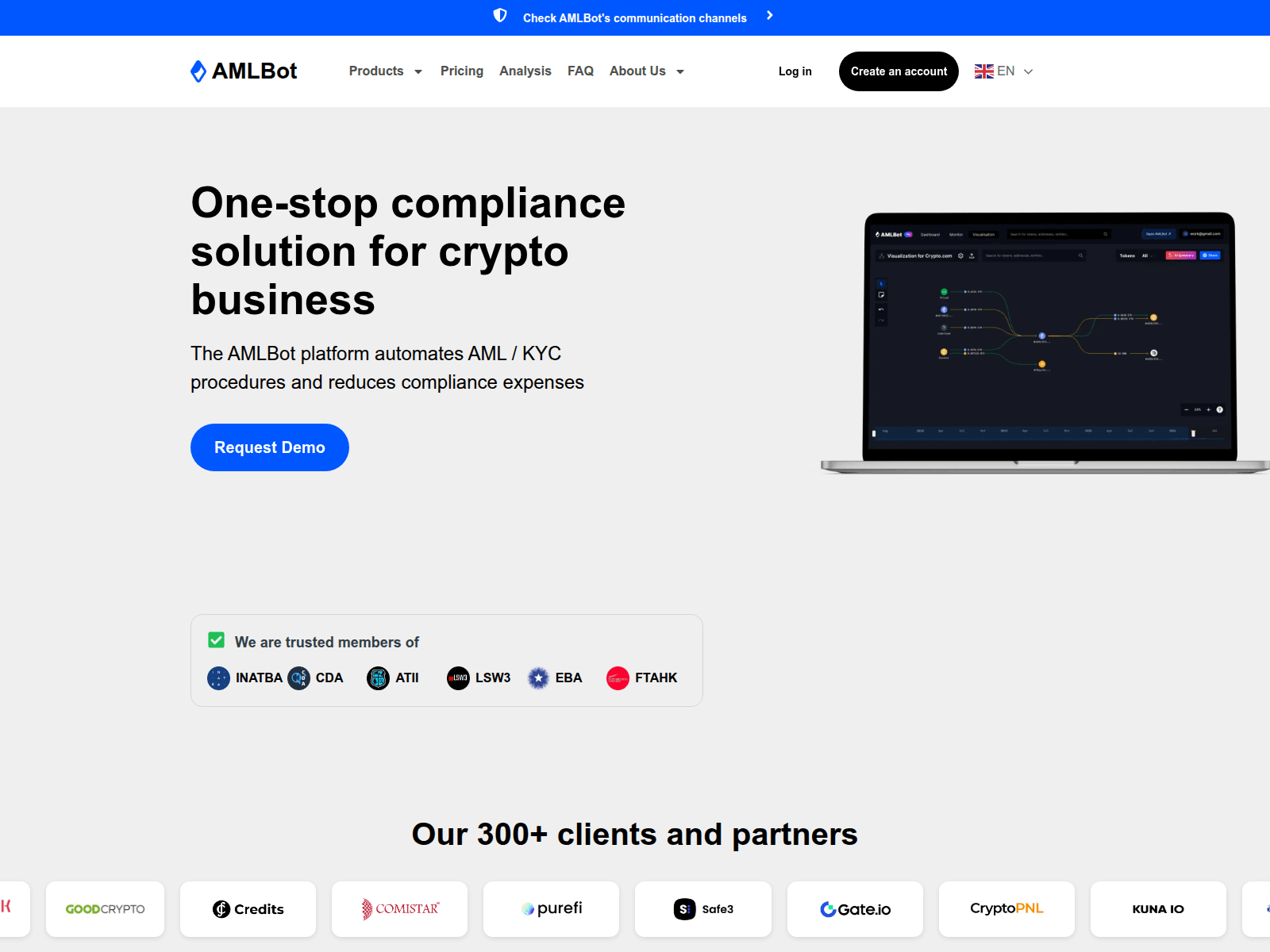 Screenshot of amltrackerbot.com