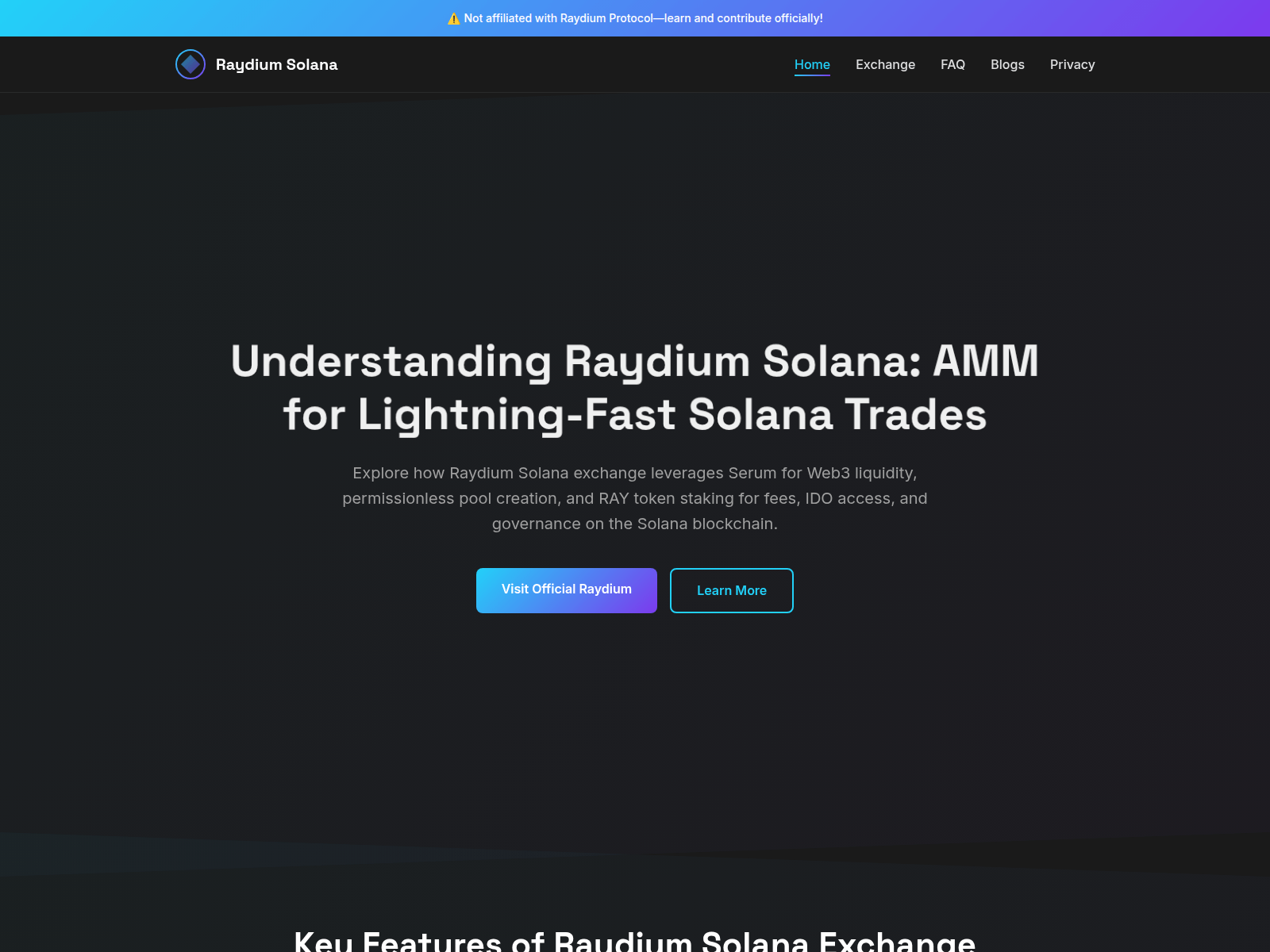 Screenshot of raydium-solana-swap-ray.pages.dev