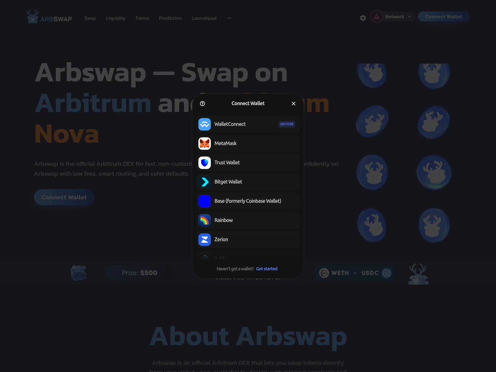 Screenshot of arbswap-v2.org
