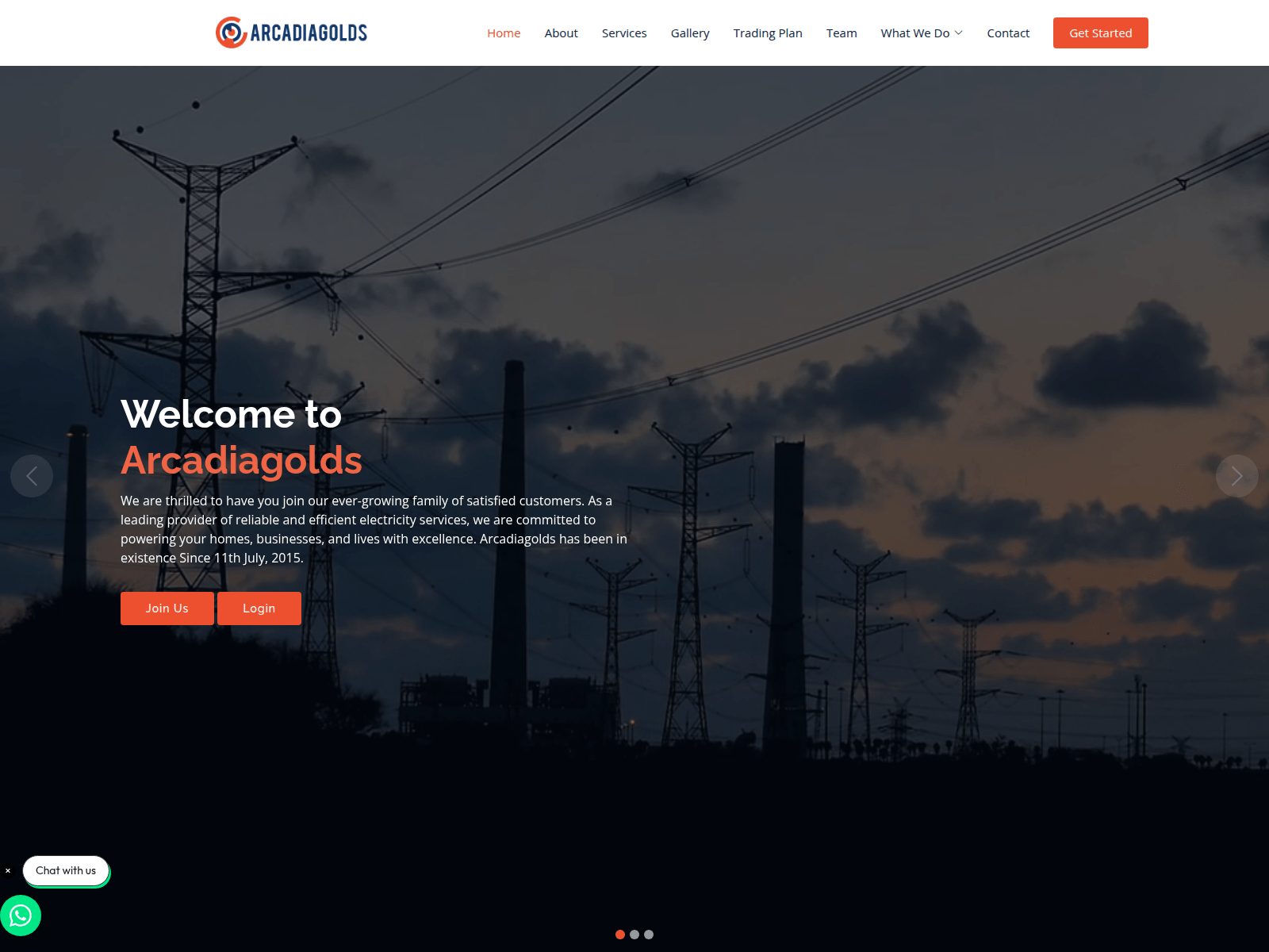 Screenshot of arcadia-golds.org