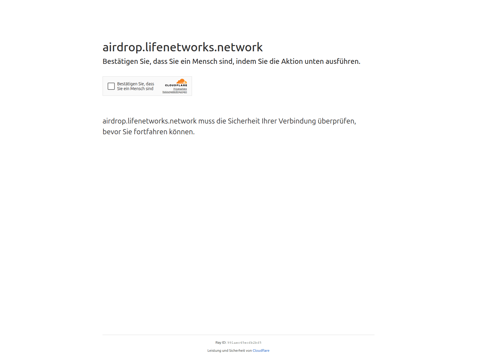 Screenshot of airdrop.lifenetworks.network