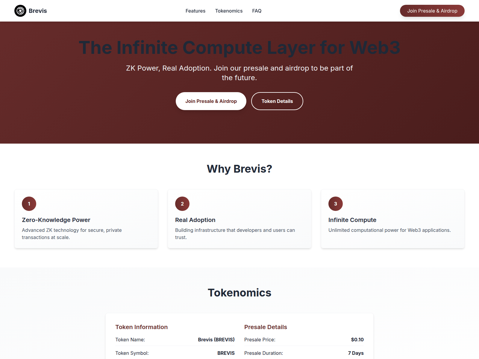 Screenshot of brevispresale.xyz