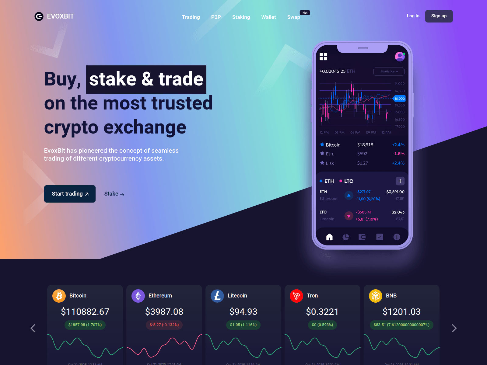 Screenshot of evoxbit.com