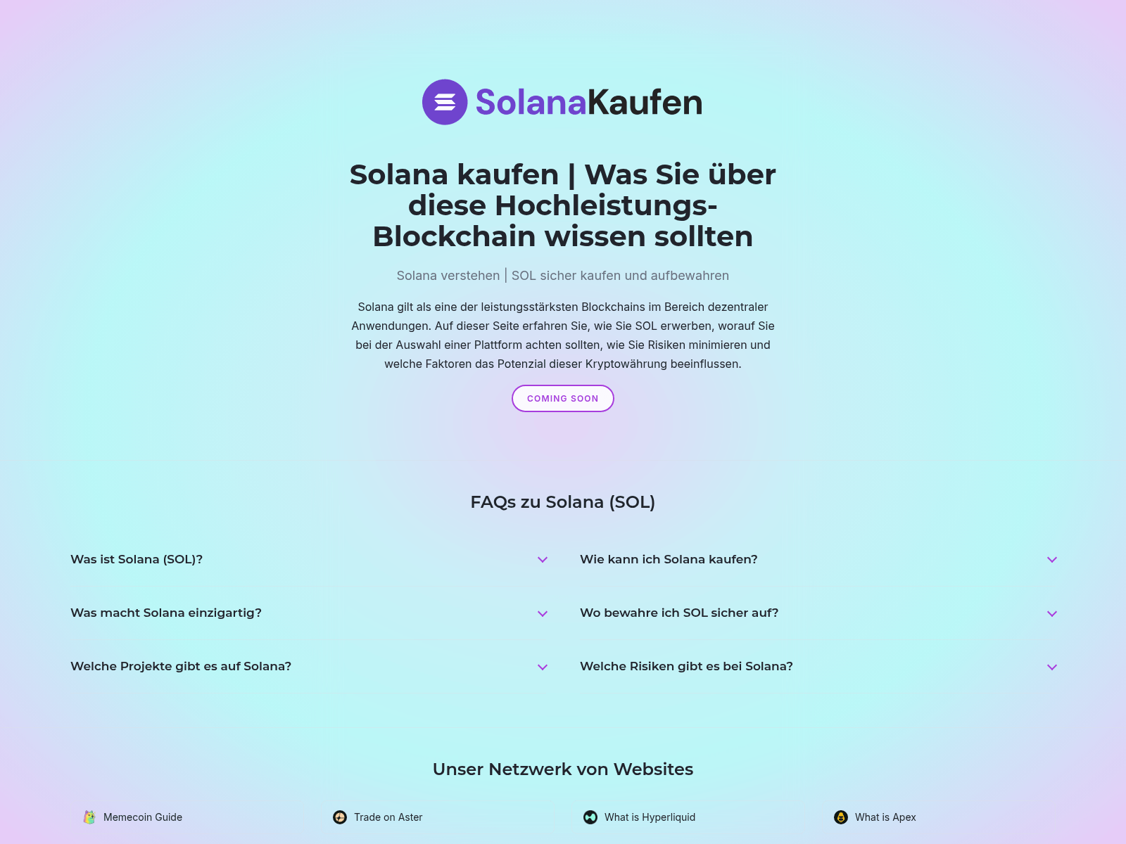 Screenshot of solanakaufen.com