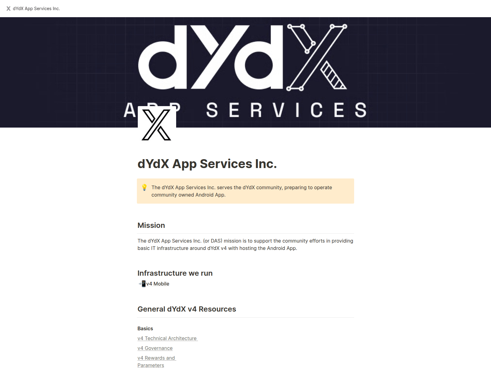 Screenshot of dydxappservices.com