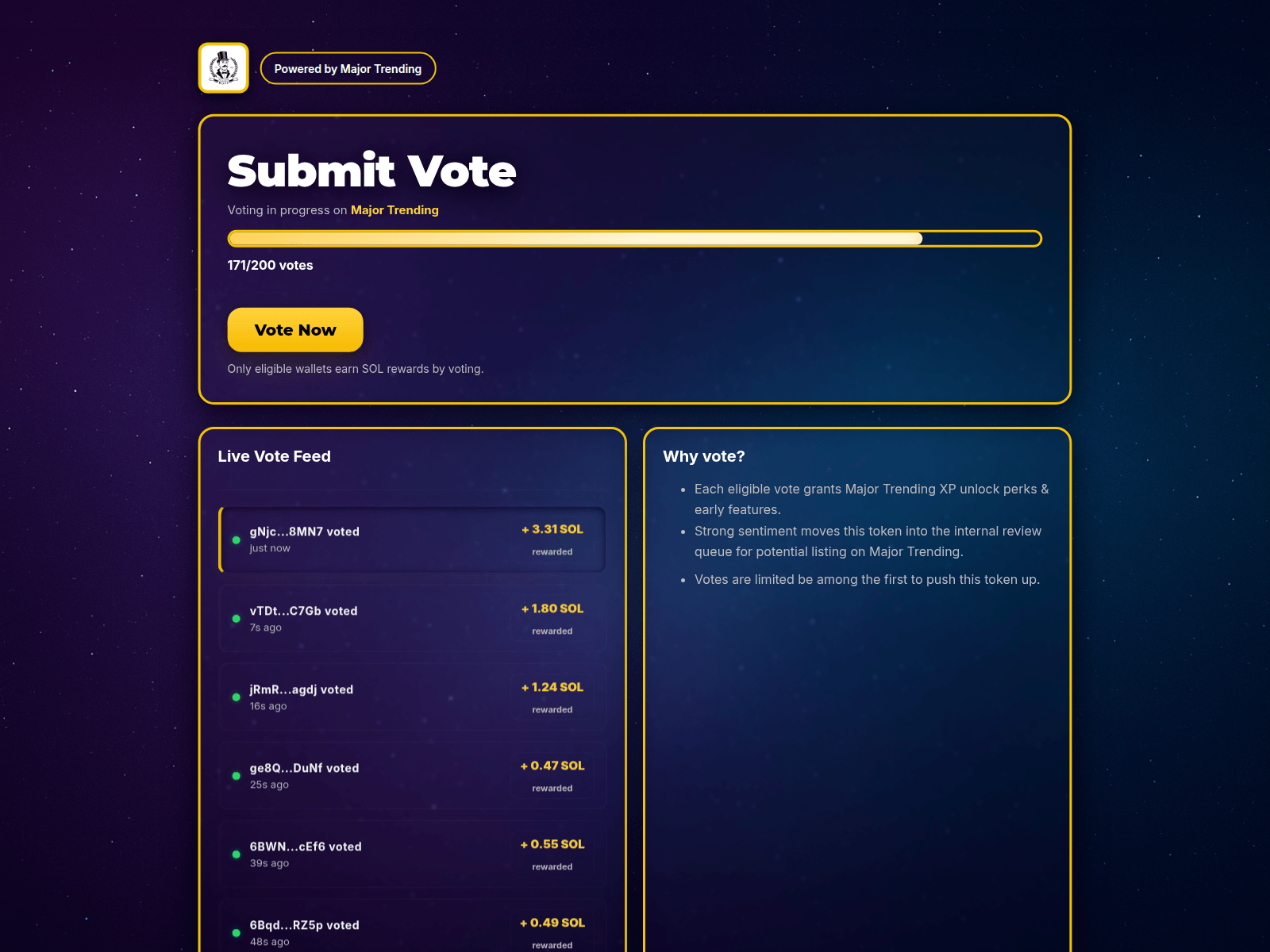 Screenshot of votingtrend.xyz