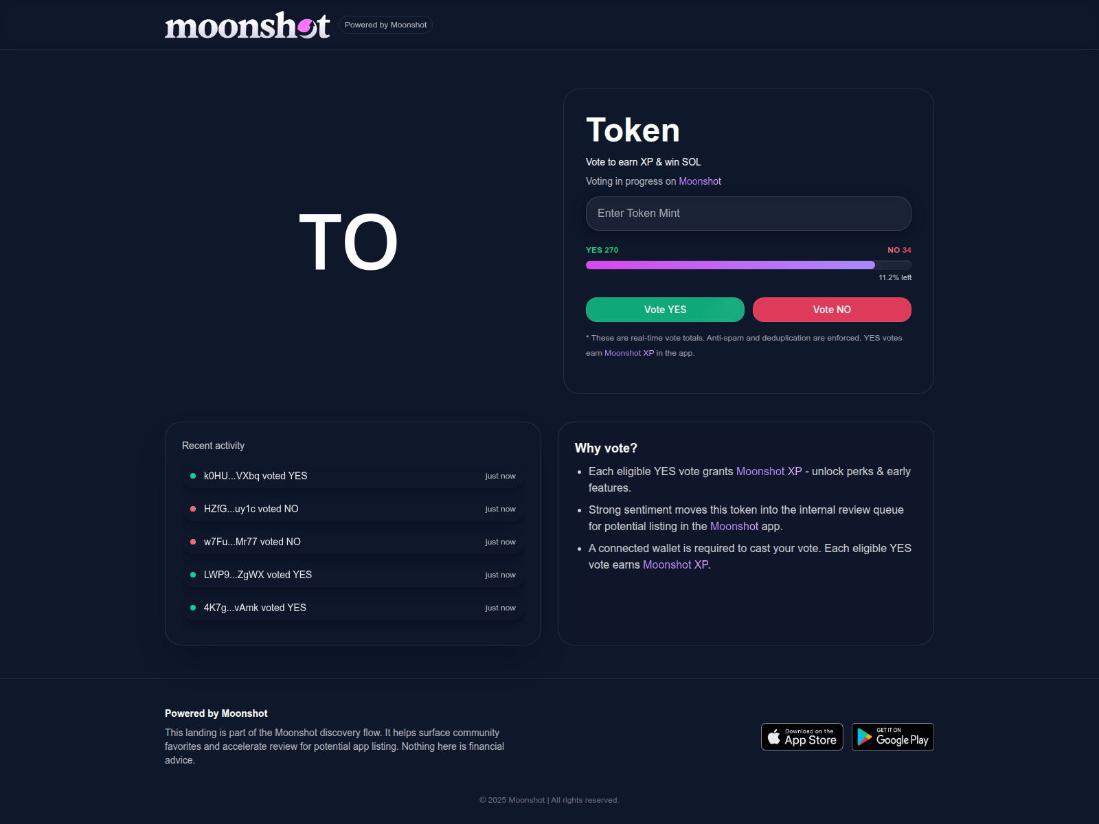 Screenshot of moonshotsolana.com