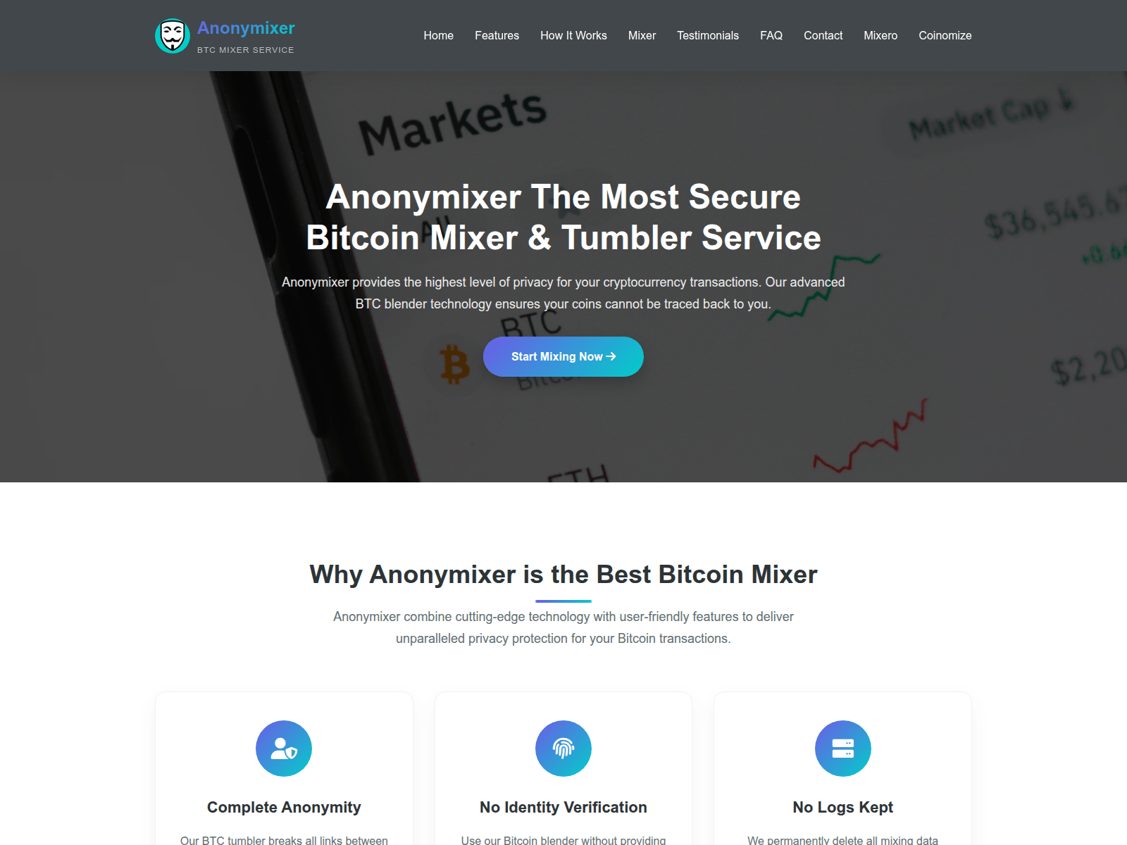 Screenshot of anonymixer.net