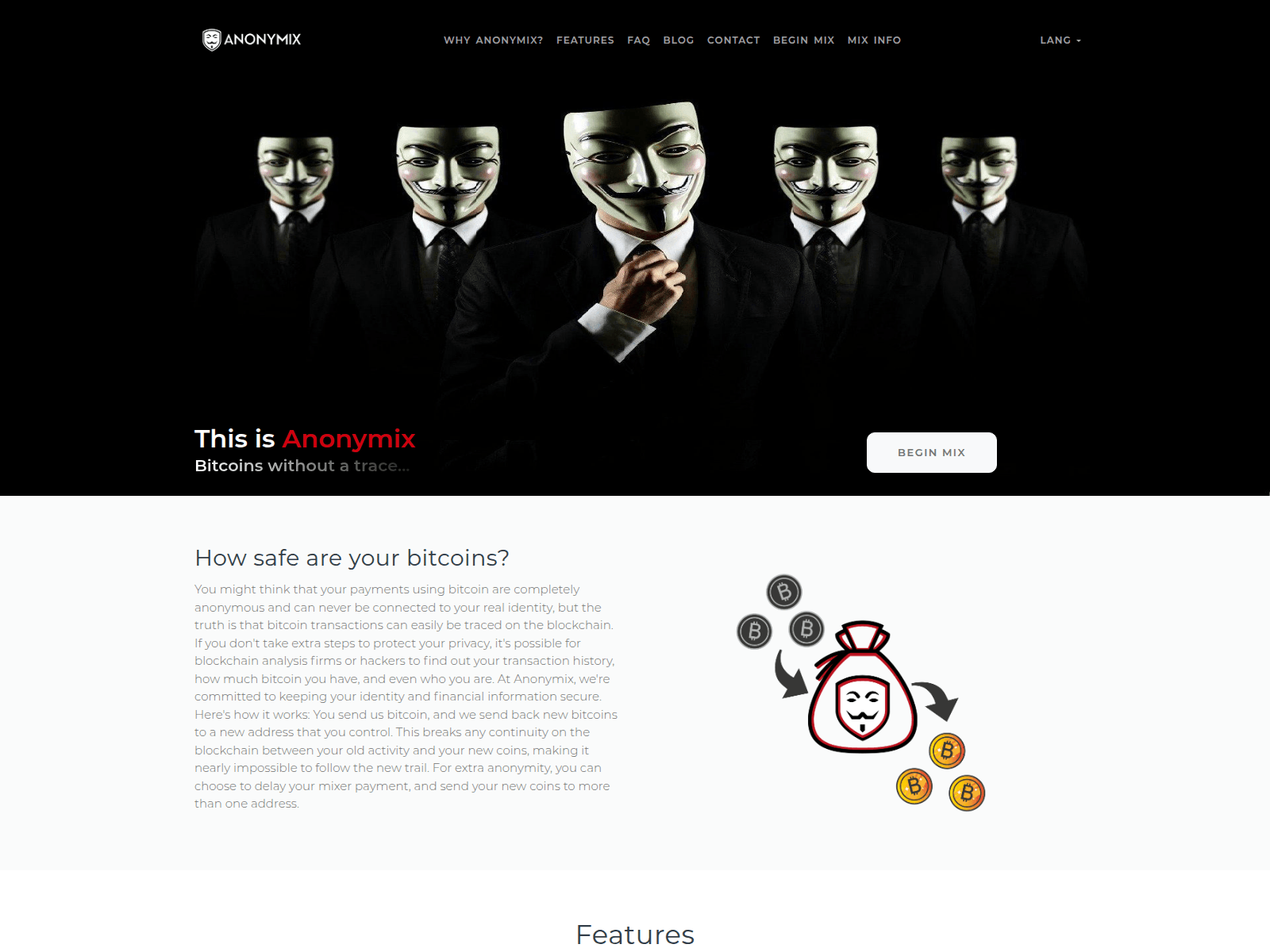 Screenshot of anonymix.me
