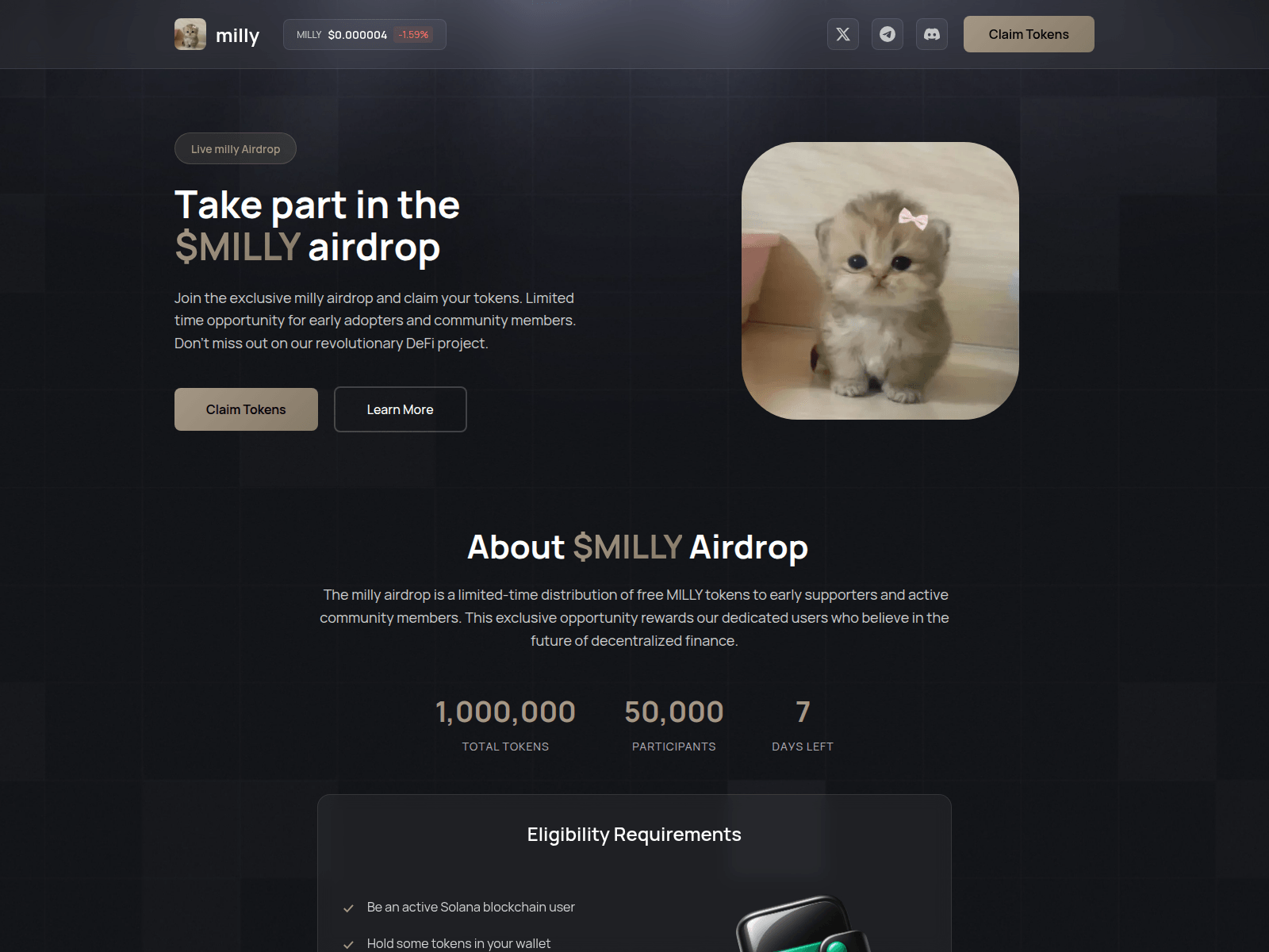 Screenshot of millycoin.site