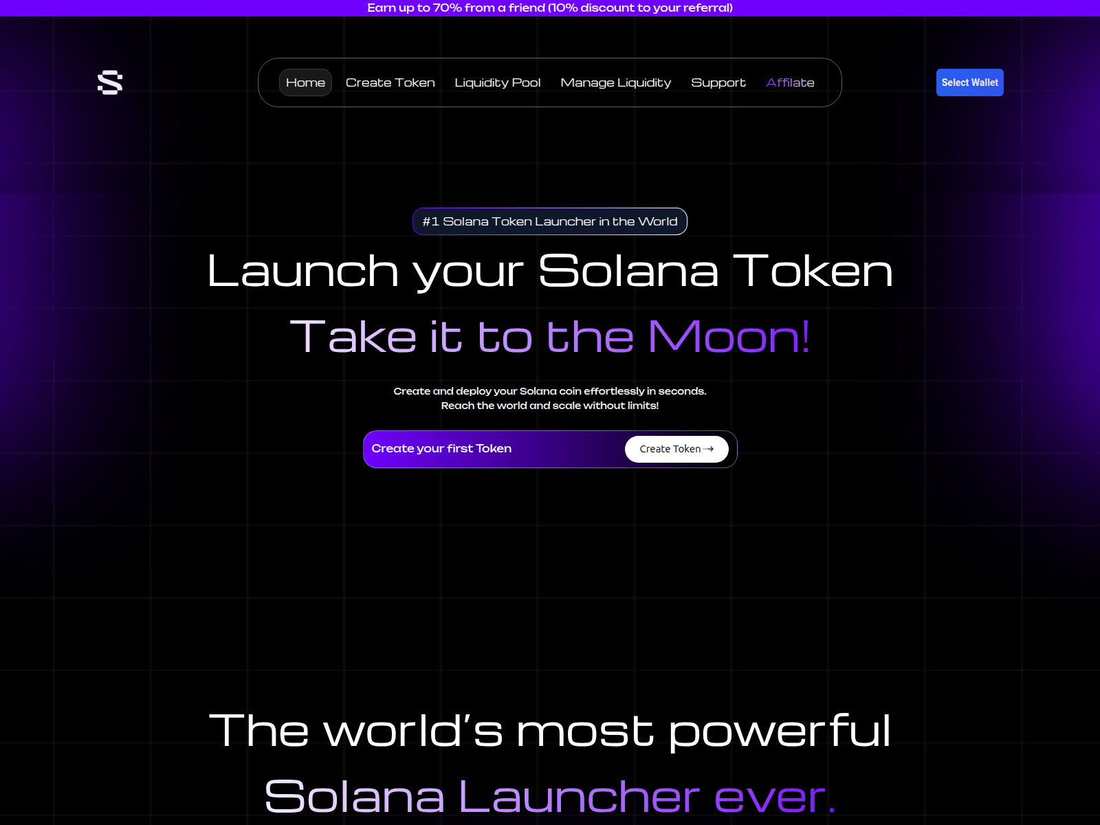 Screenshot of solmemelaunchpad.com