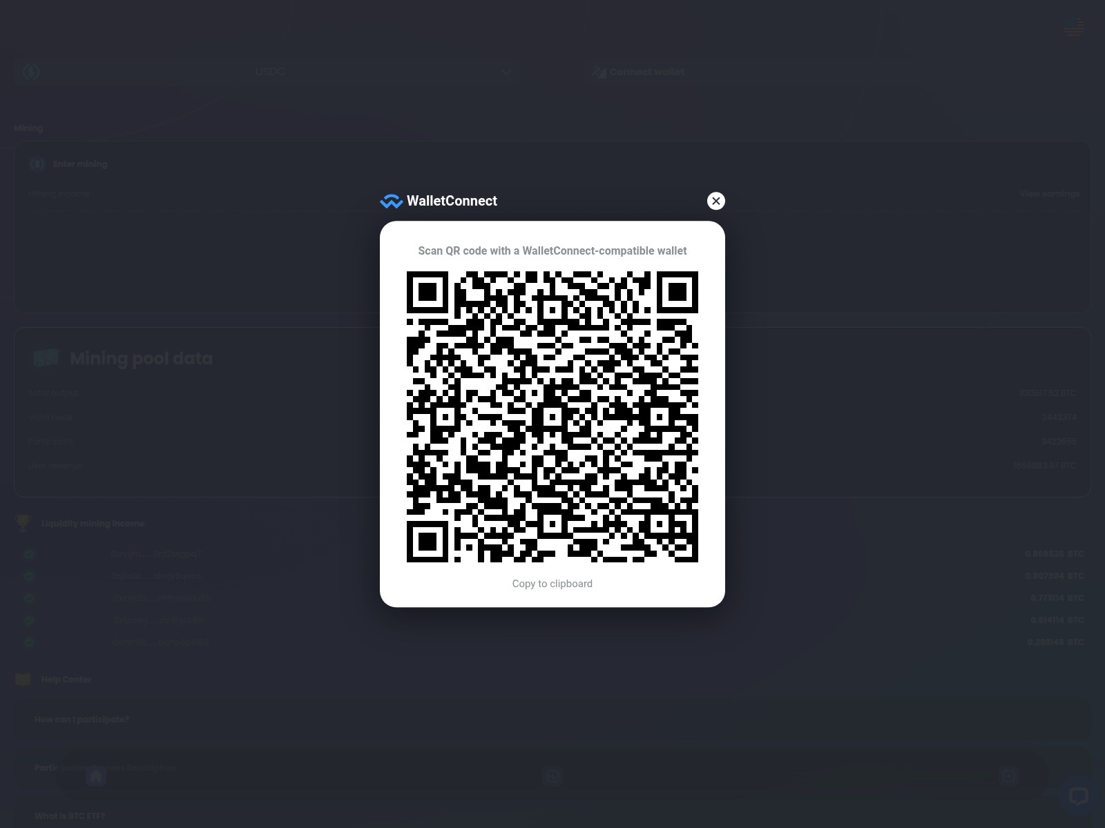 Screenshot of blockchainbtcmining.com