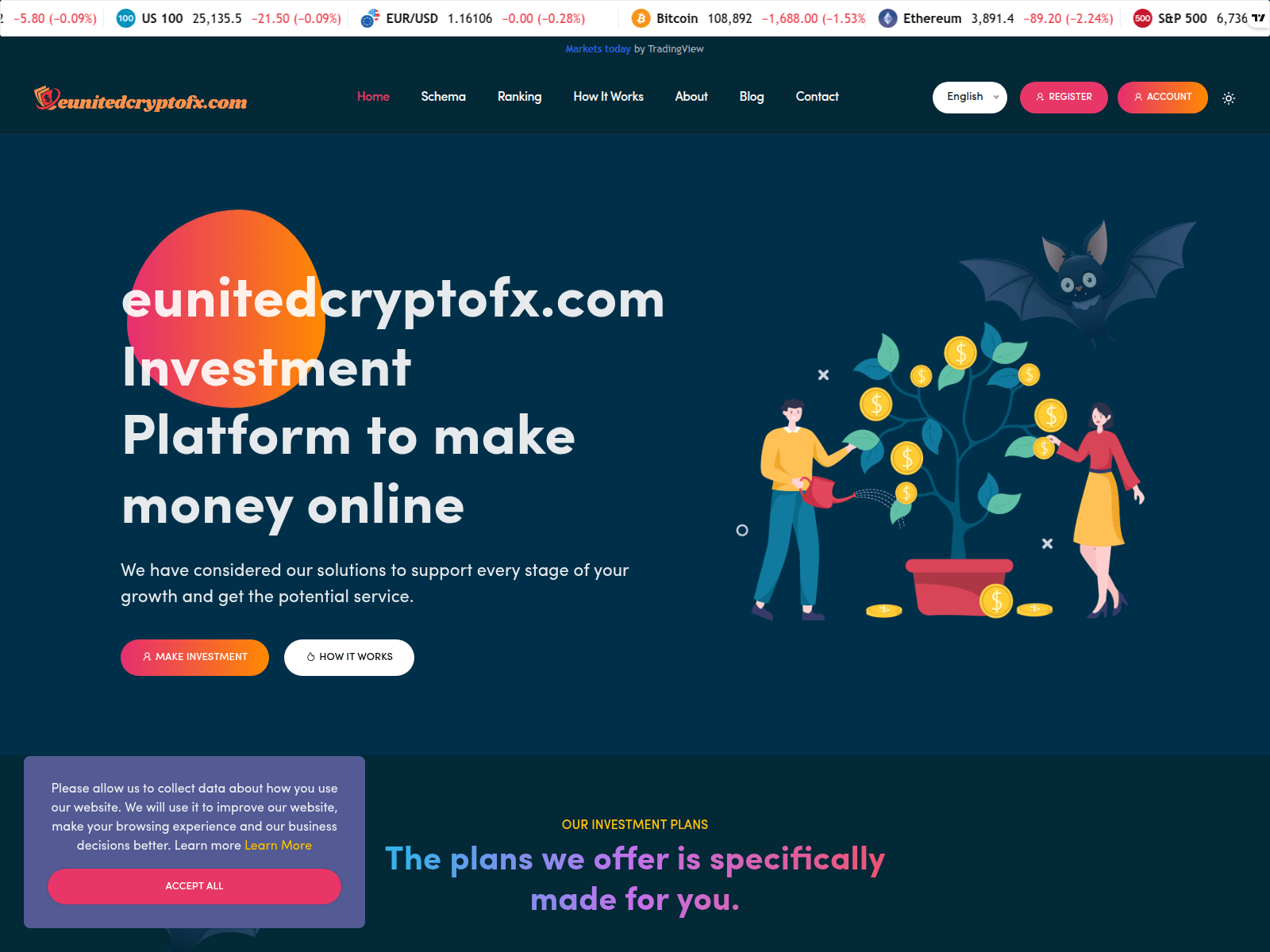 Screenshot of eunitedcryptofx.com