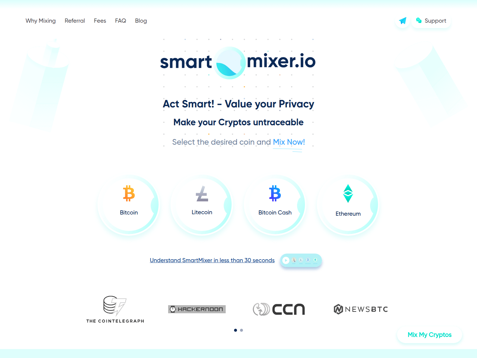Screenshot of smartmixer.ai