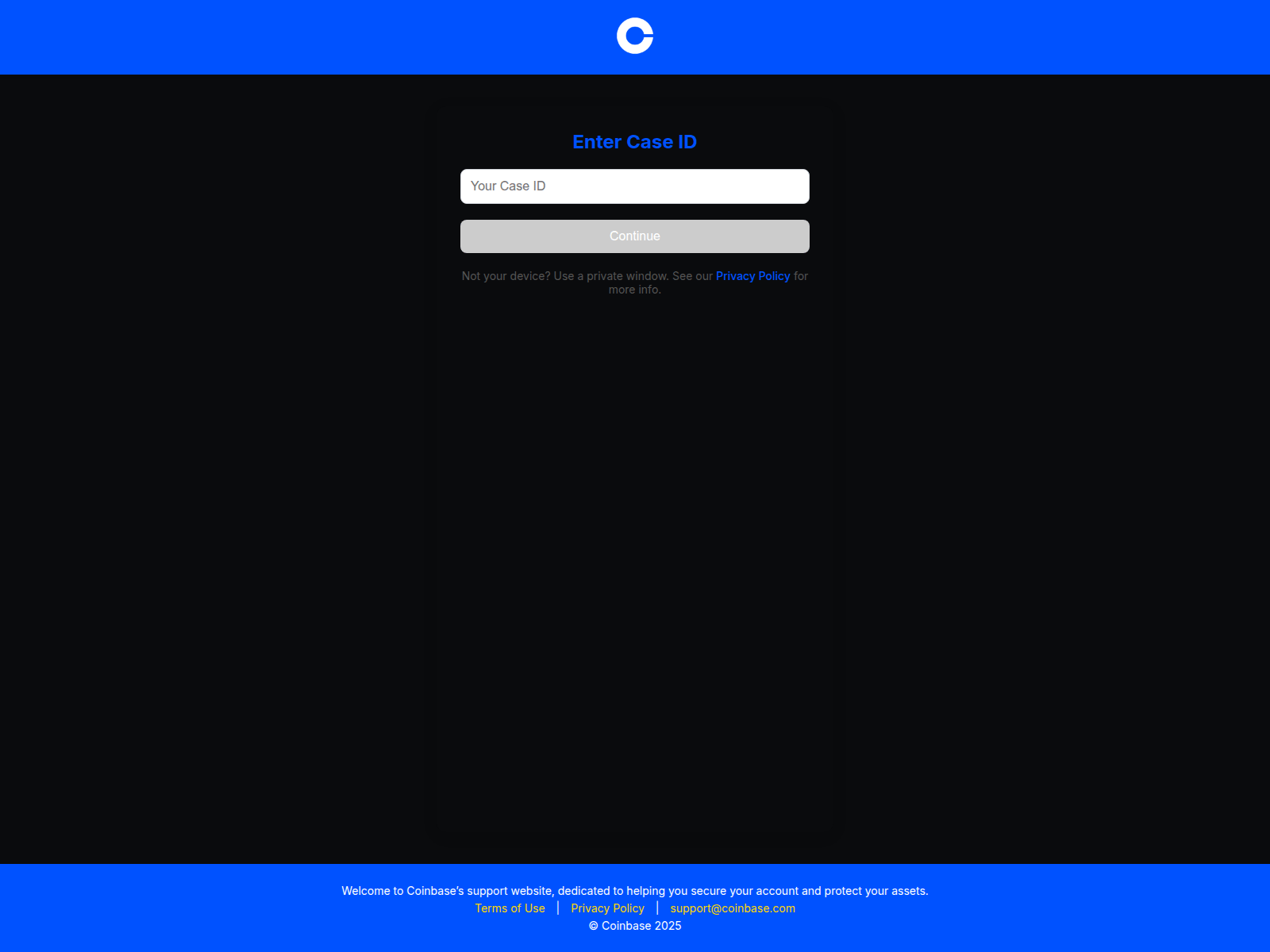 Screenshot of cbcaseverification.com