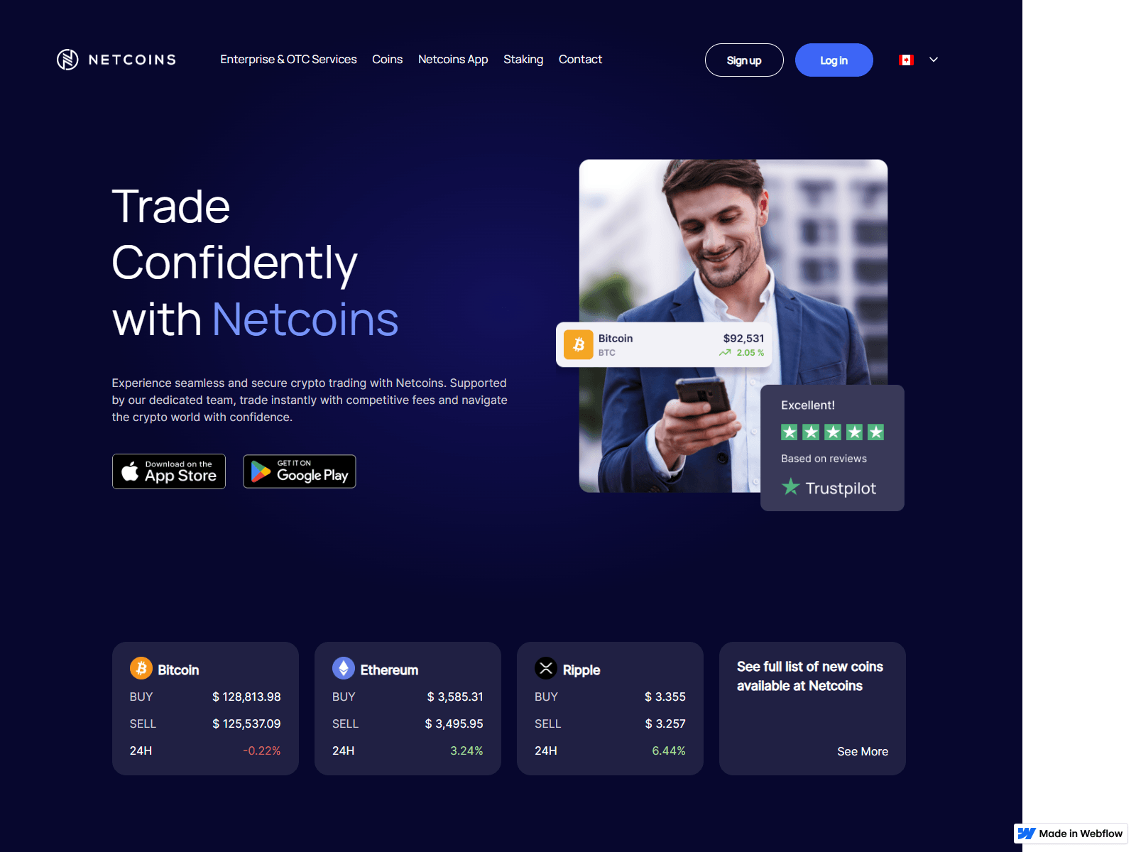 Screenshot of some-eng-io--netcoins-login.webflow.io